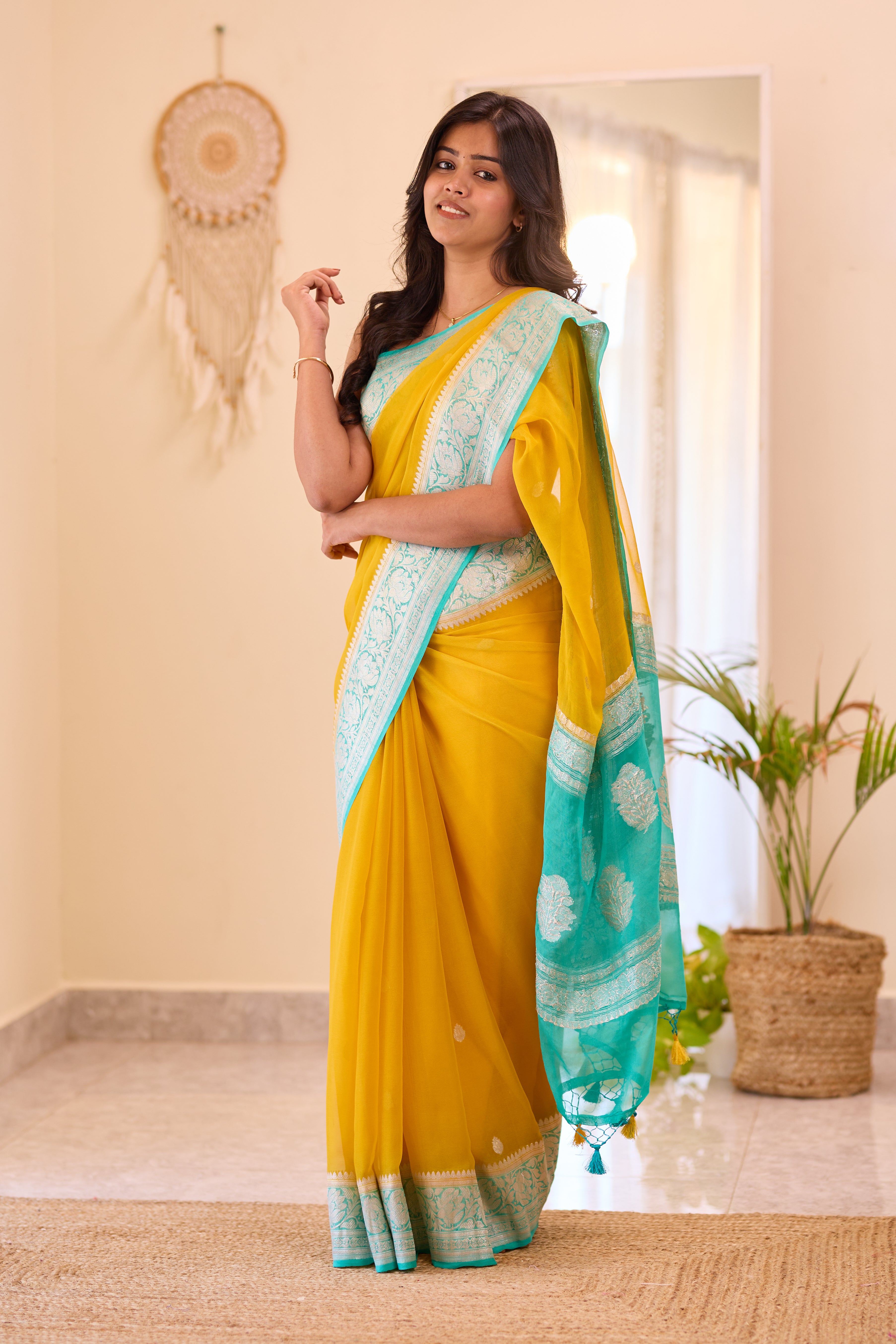 Yellow Khaddi Chiffon