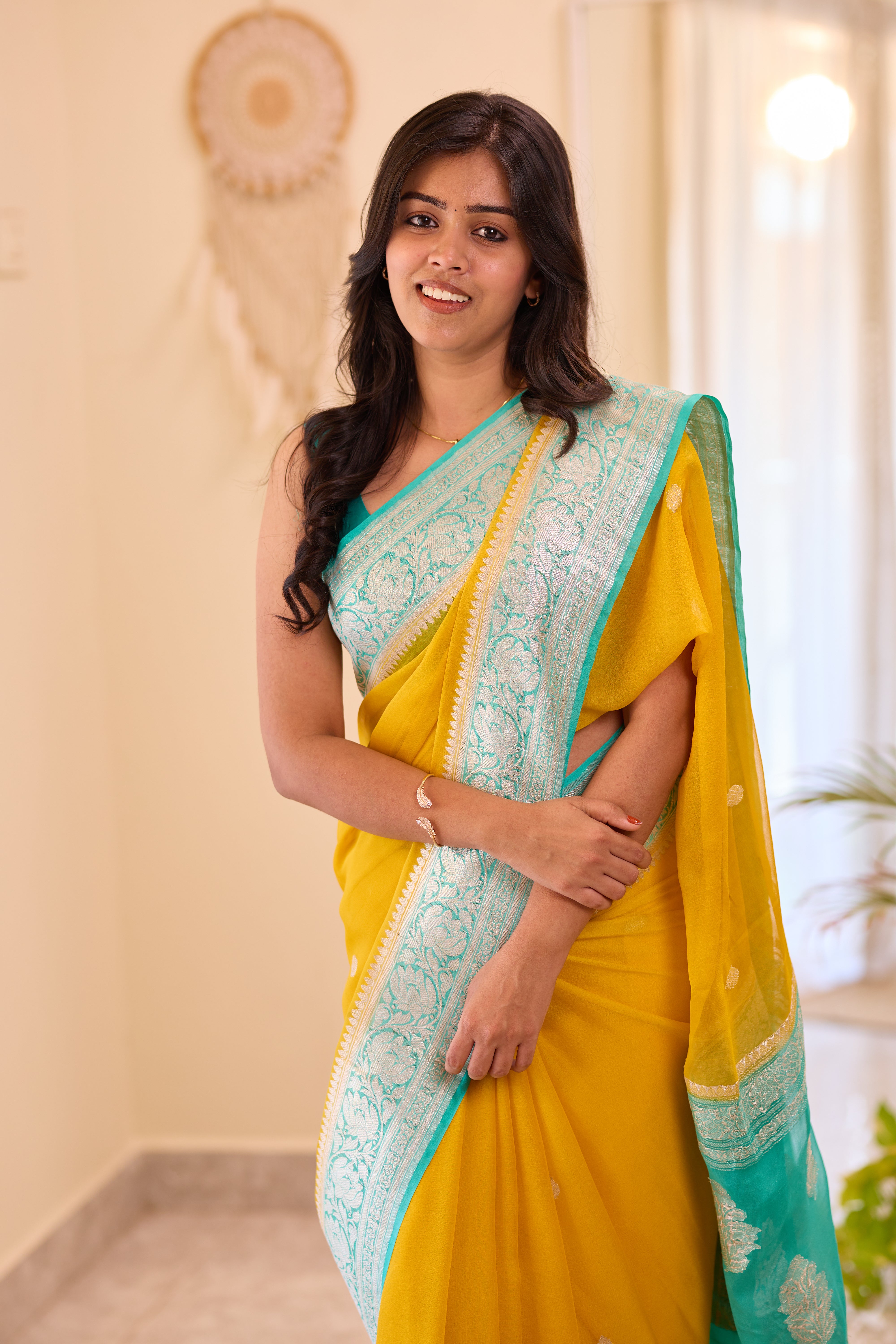 Yellow Khaddi Chiffon