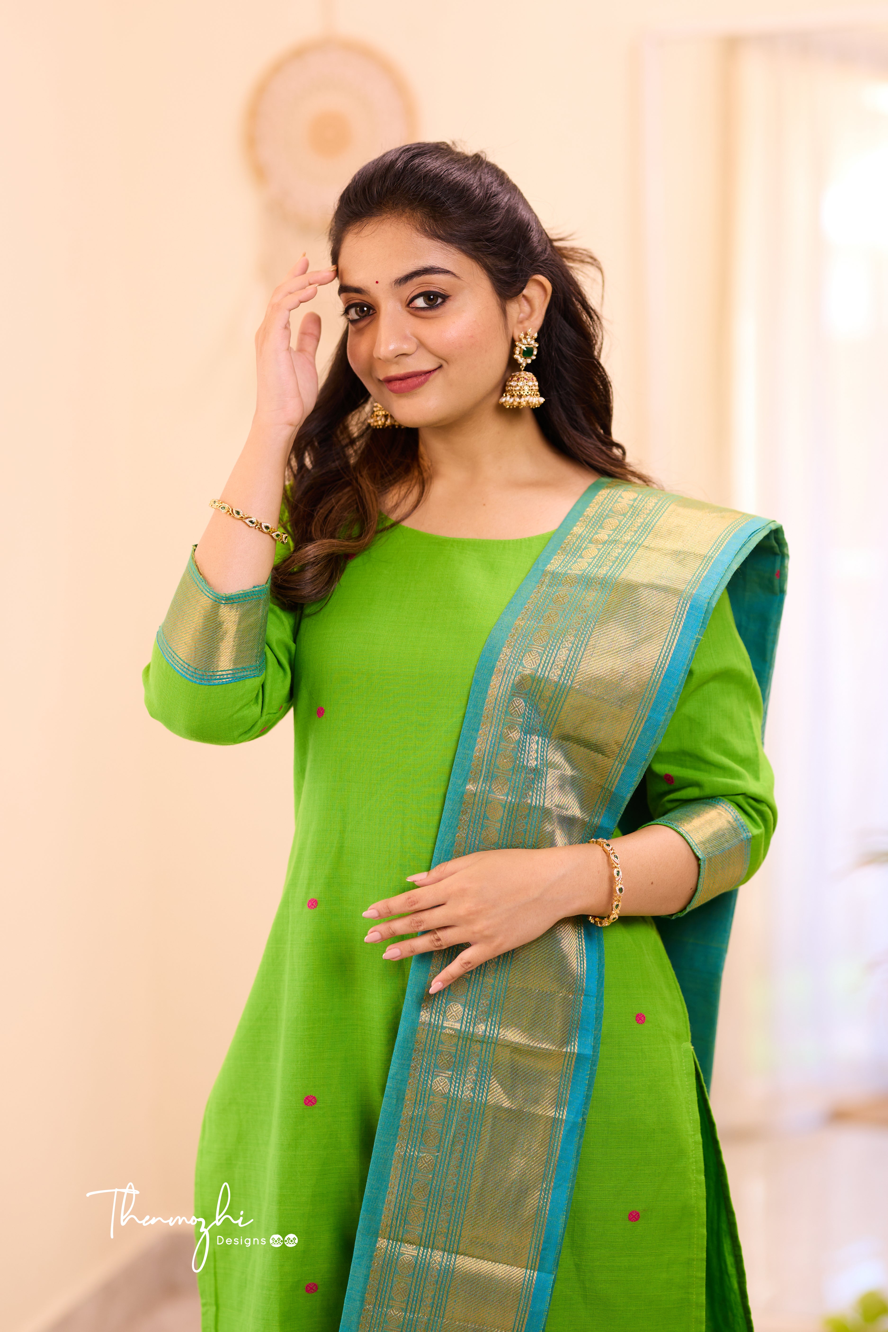 Light Green Chettinad Cotton Salwar