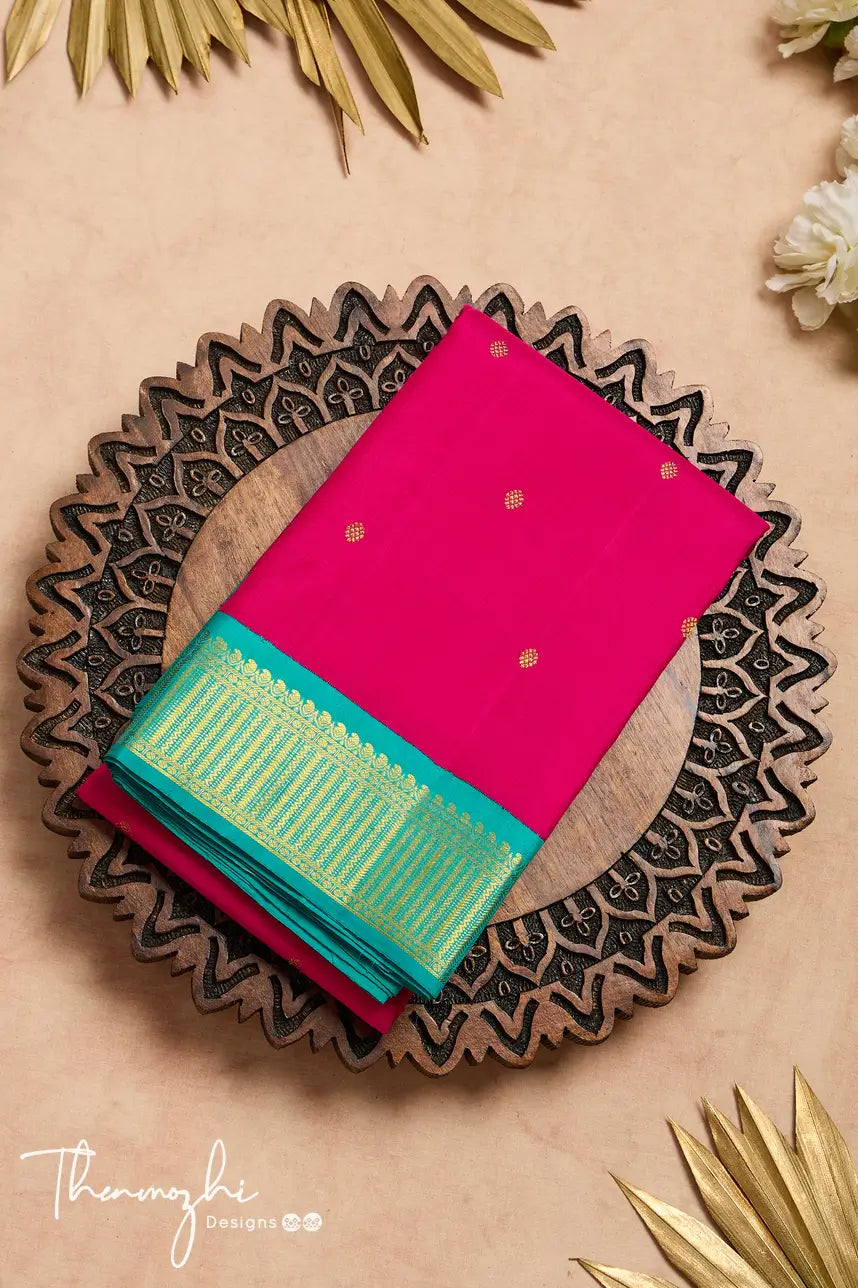 Rani Pink Kanjivaram Pure Silk Saree