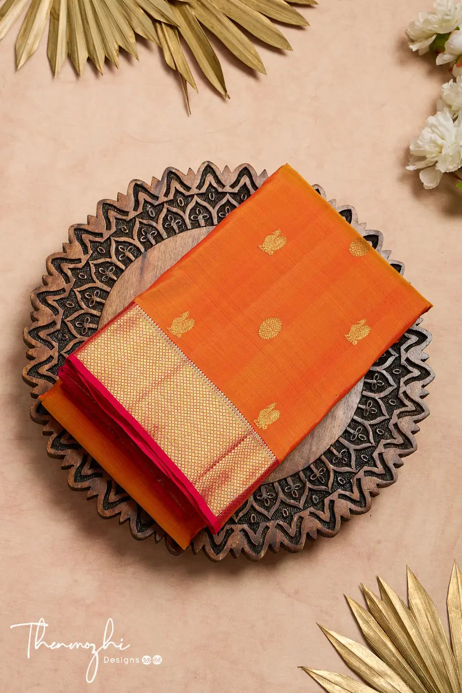 Rich Orange Pure Silk Kanjivaram Saree