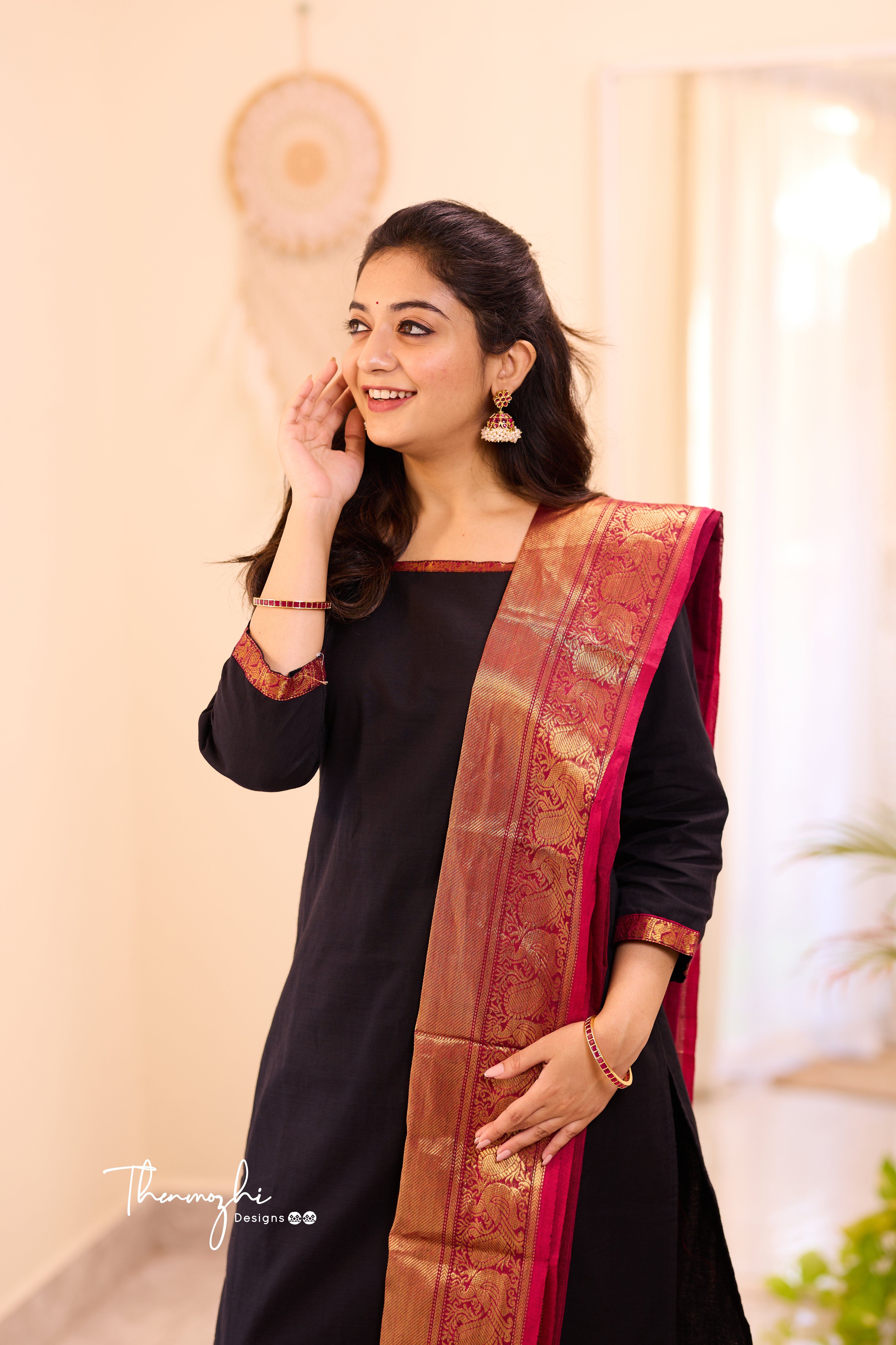 Black Chettinad Cotton Salwar