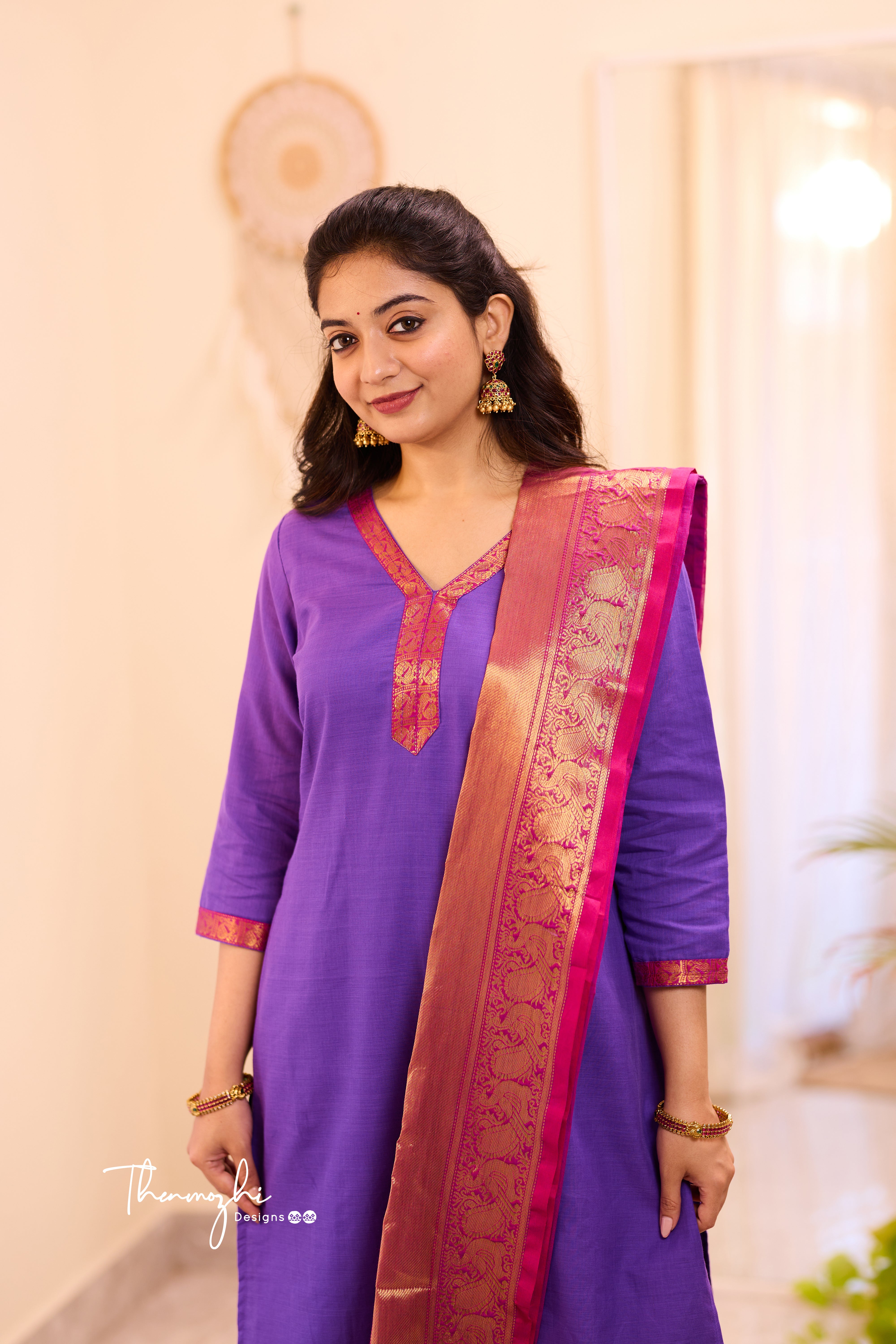 Purple Chettinad Cotton Salwar