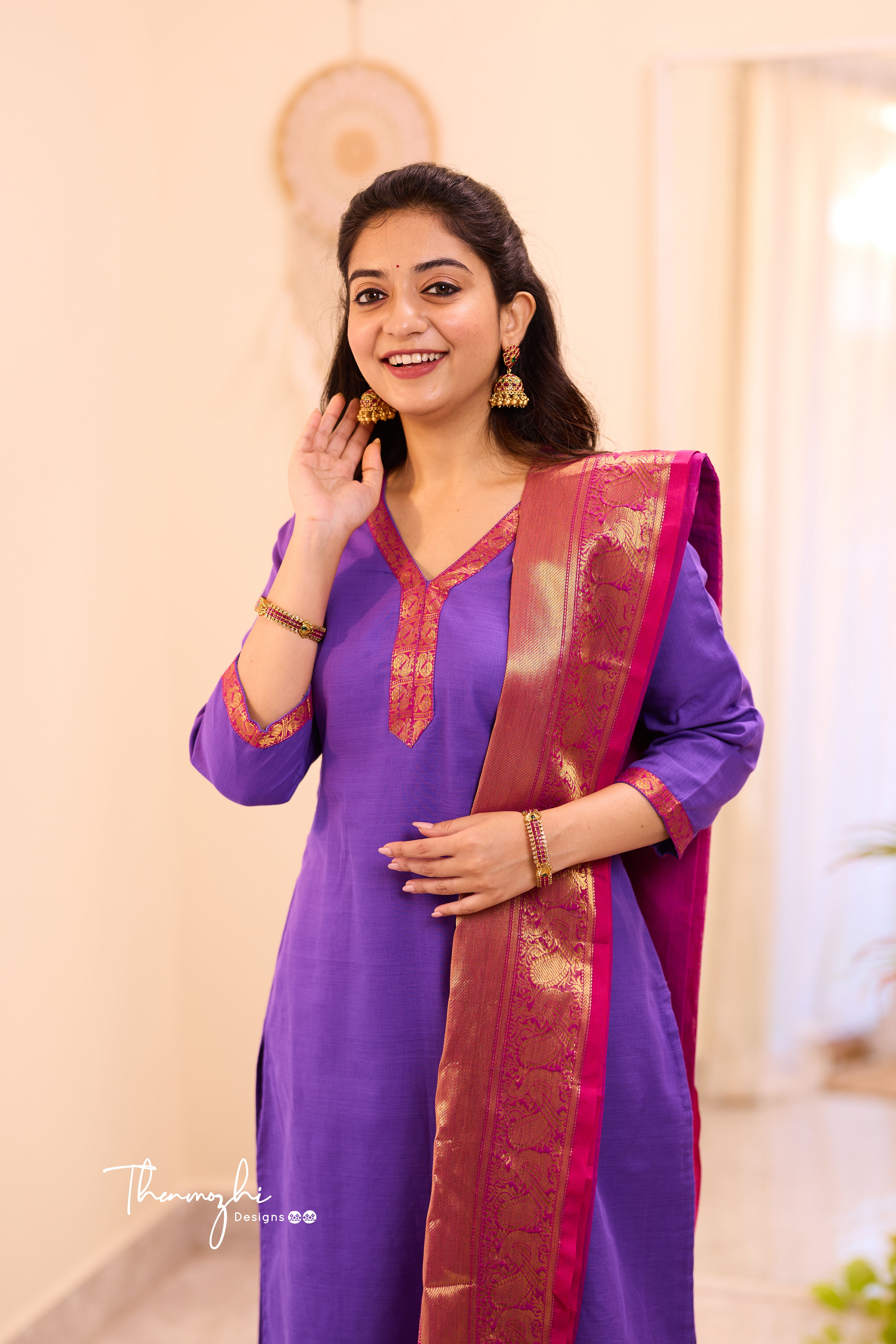 Purple Chettinad Cotton Salwar