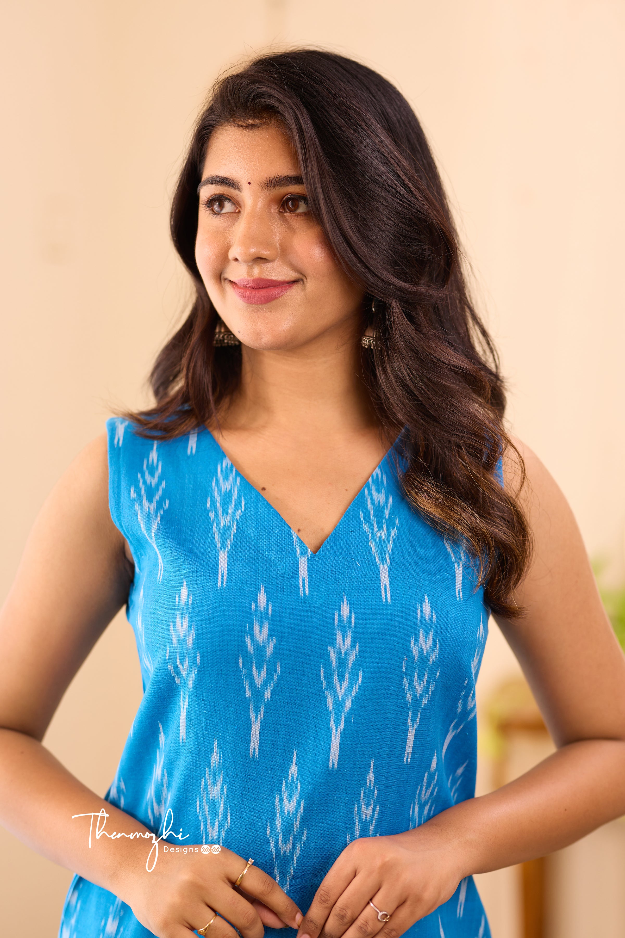 LK - Sky Blue Ikkat Print