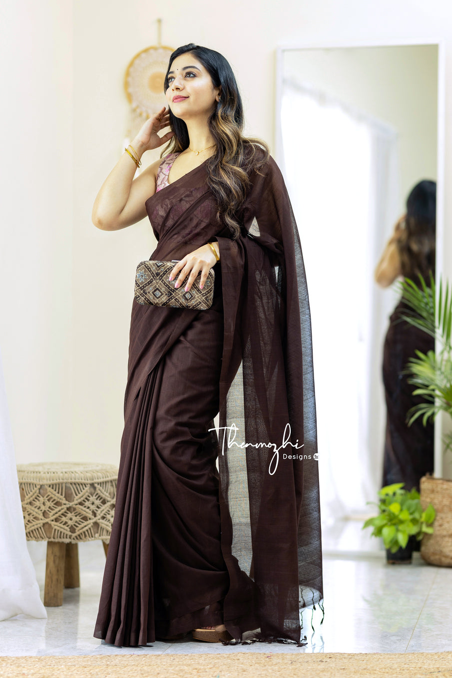 Buy Brown Color Kanchipuram Silk With Designer Grand Look Saree Stunning  Look Party Wear Saree,exclusive Saree Beautiful Saree Online in India - Etsy