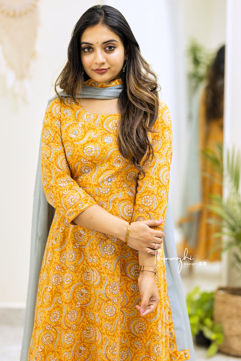 Exclusive Yellow Cotton Casual Salwar Suit