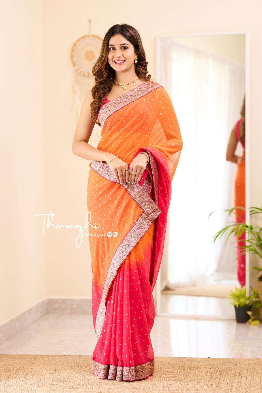 Banarasi Semi Silk Saree With Silver Zari Weaving & Contrast Border-Or –  Banarasikargha