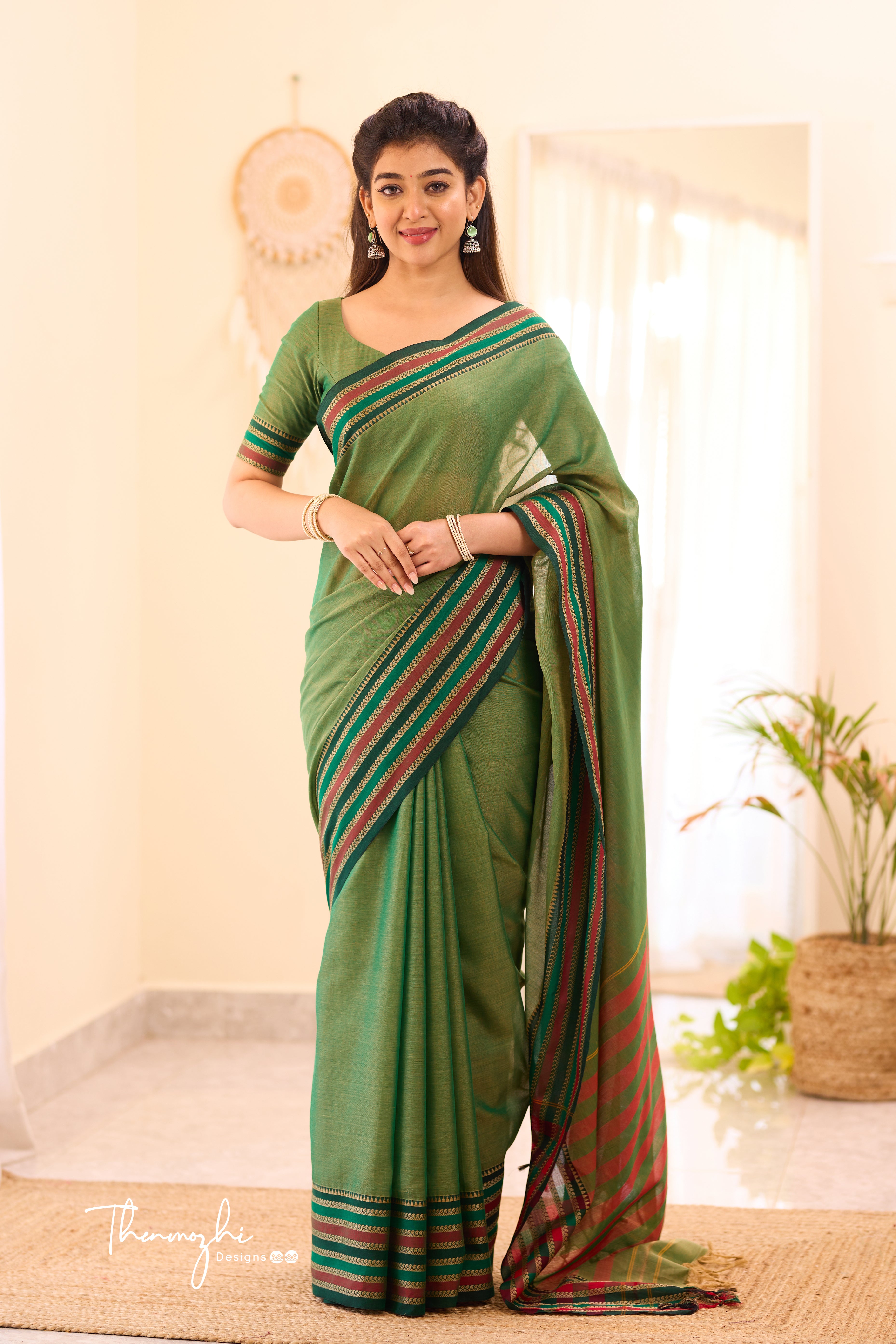 Green Narayanpet Big Border Saree