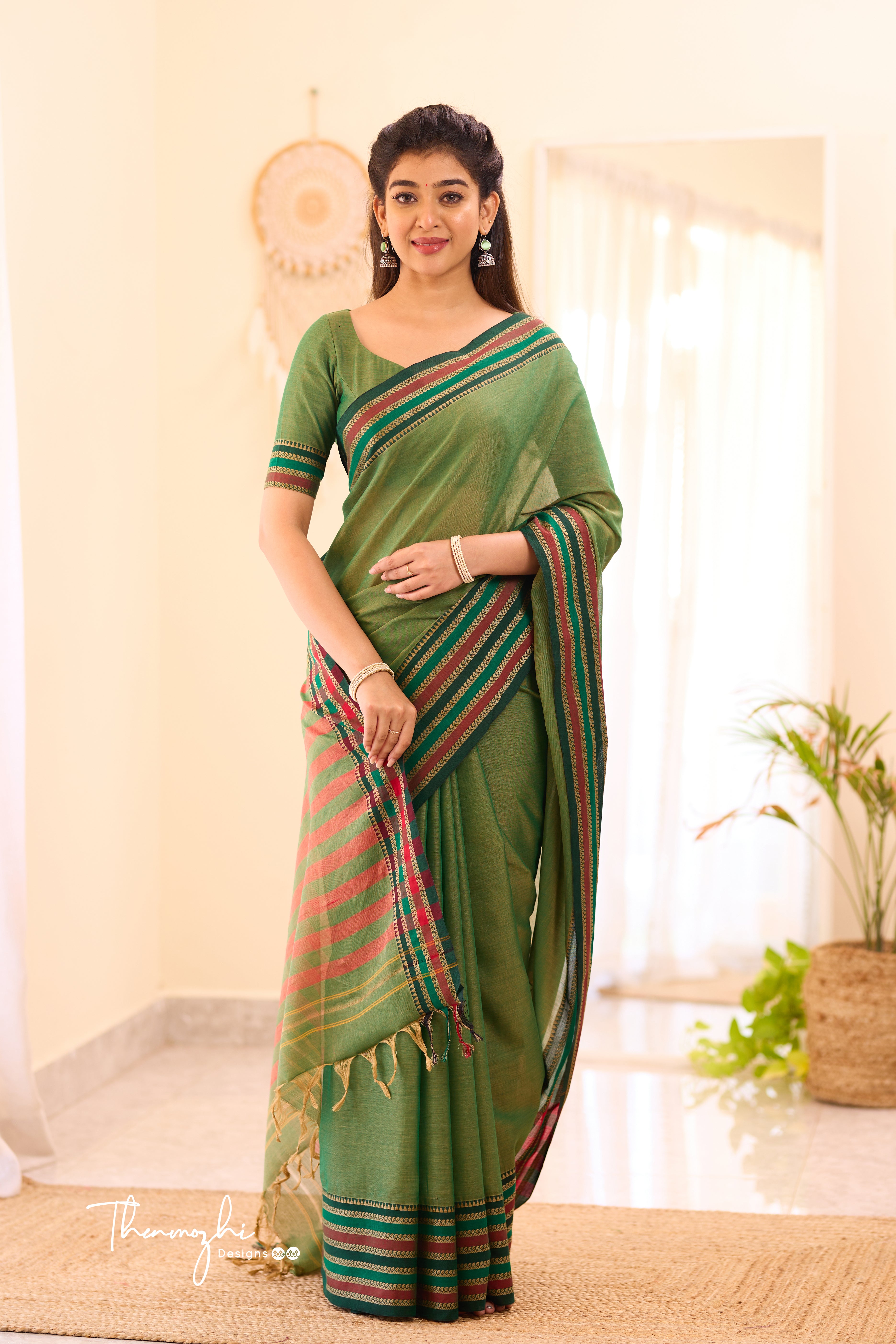 Green Narayanpet Big Border Saree