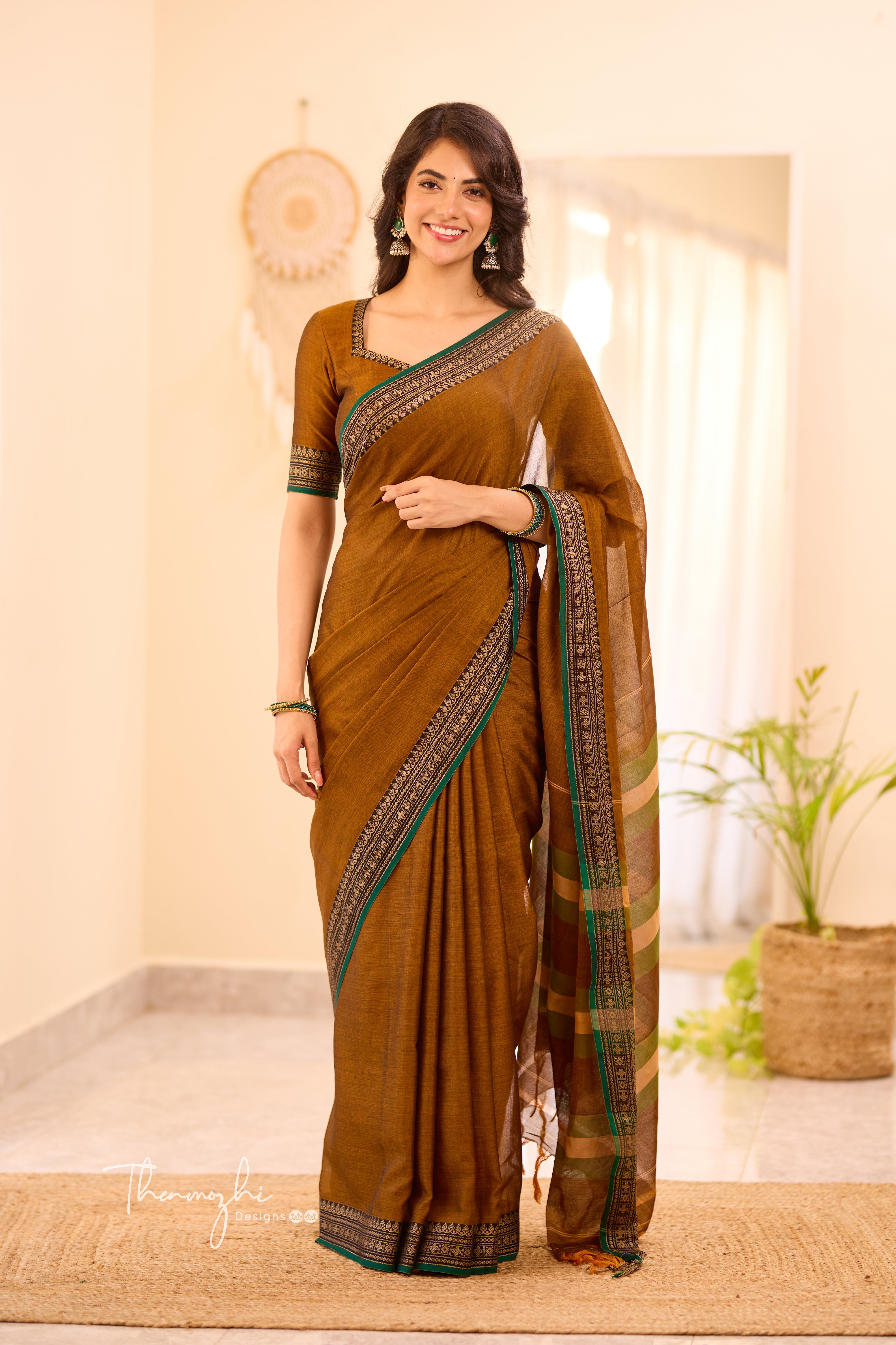 Mustard & Green Narayanpet Saree