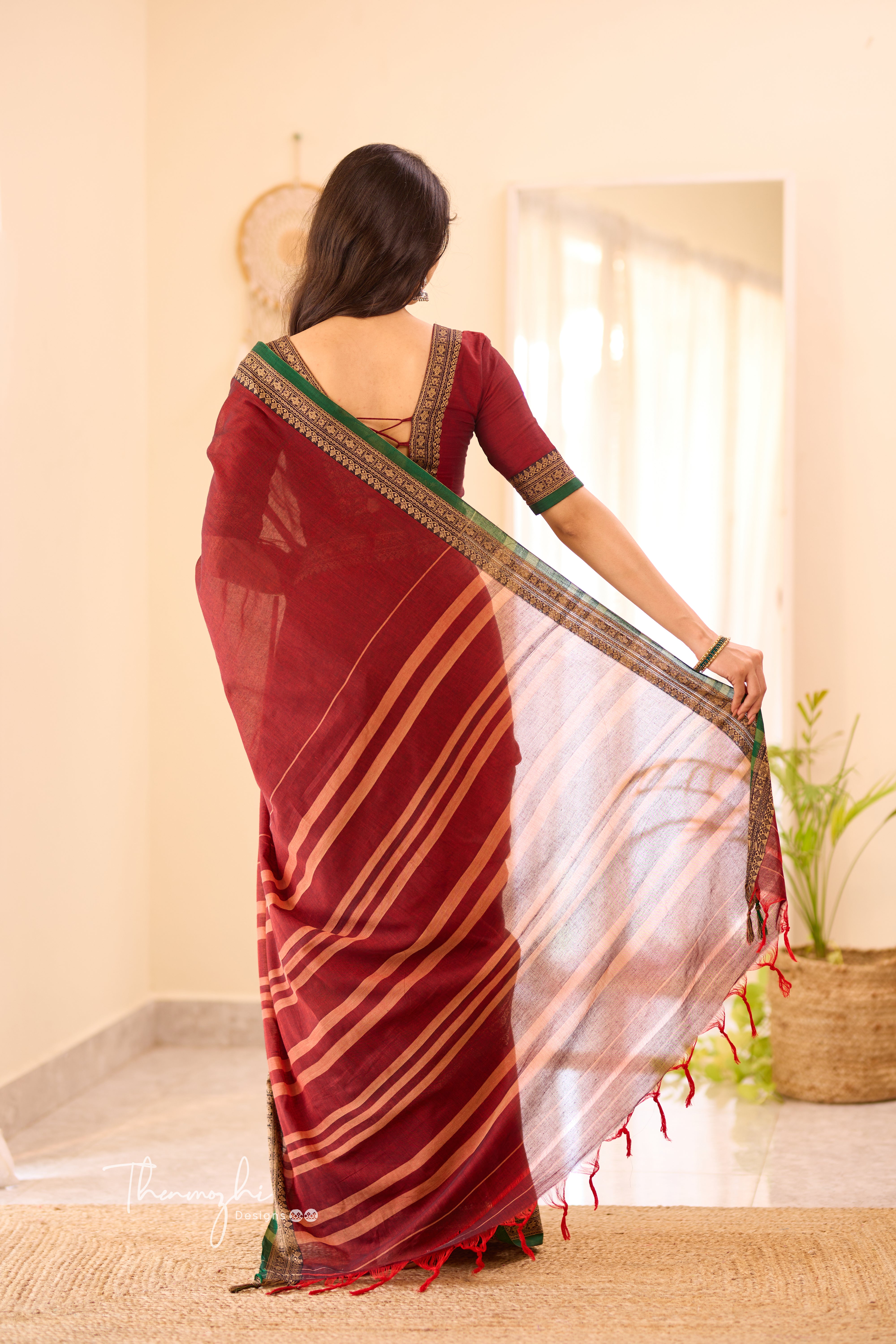 Maroon & Green Narayanpet Saree