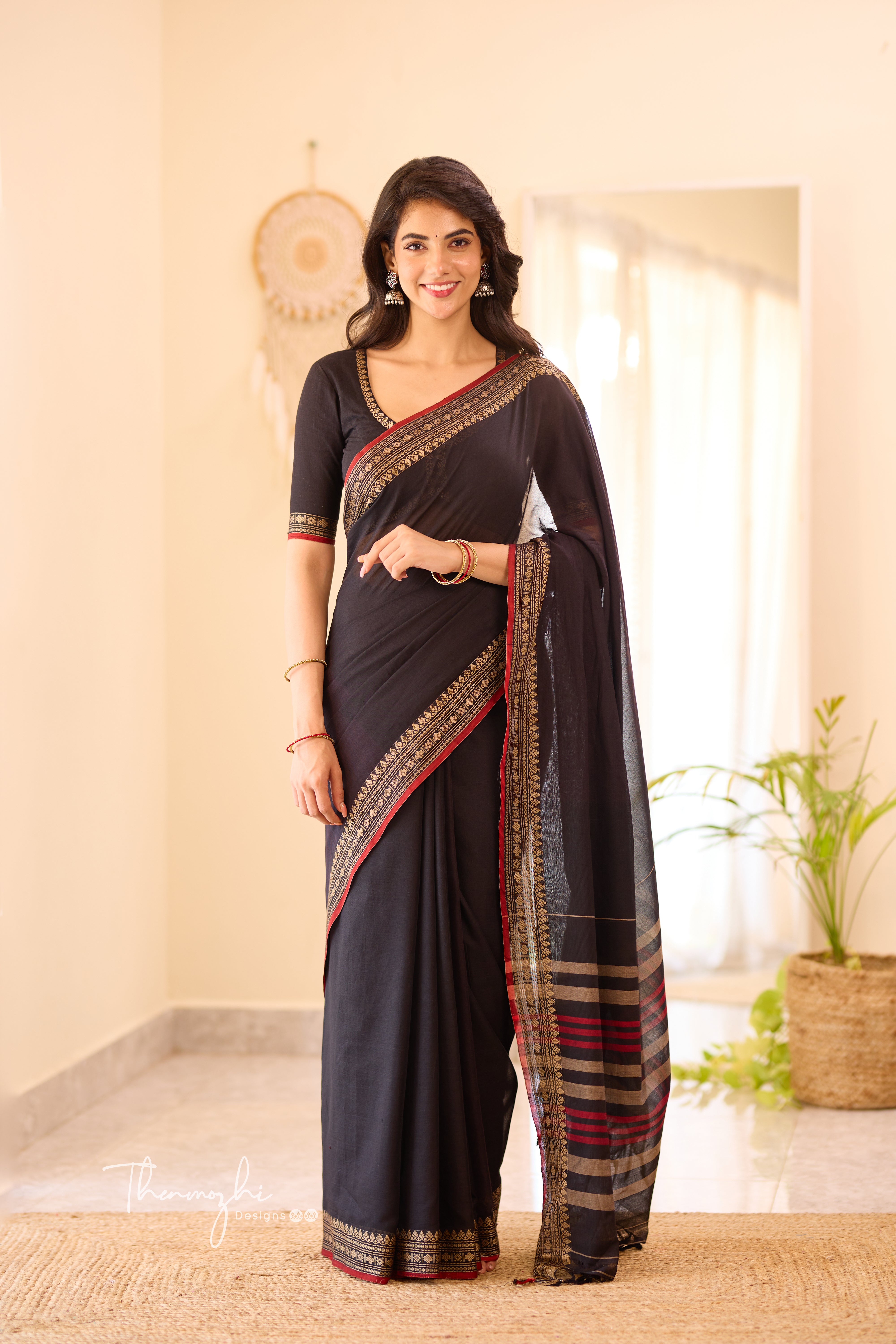 Black & Red Narayanpet Saree