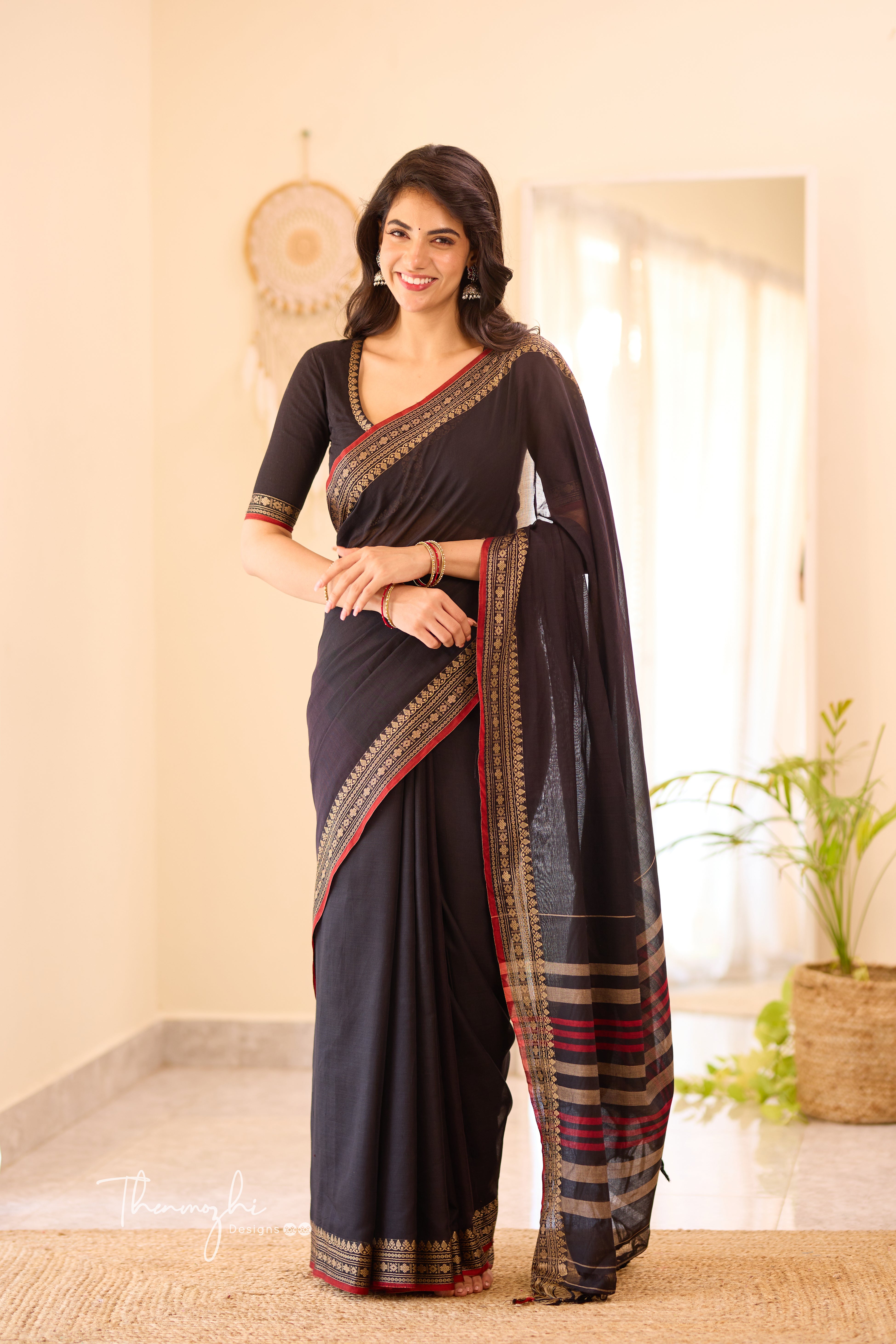 Black & Red Narayanpet Saree