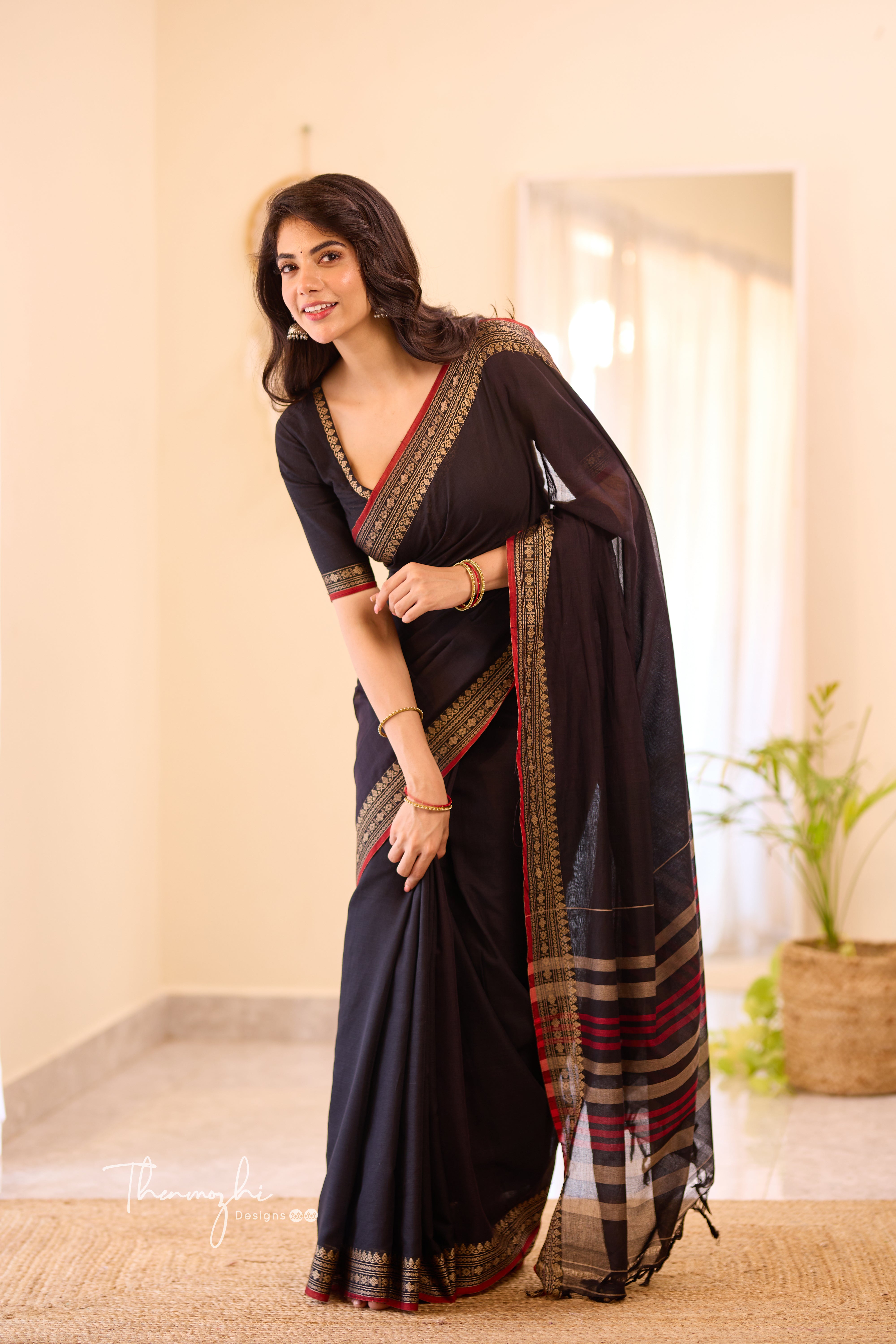 Black & Red Narayanpet Saree