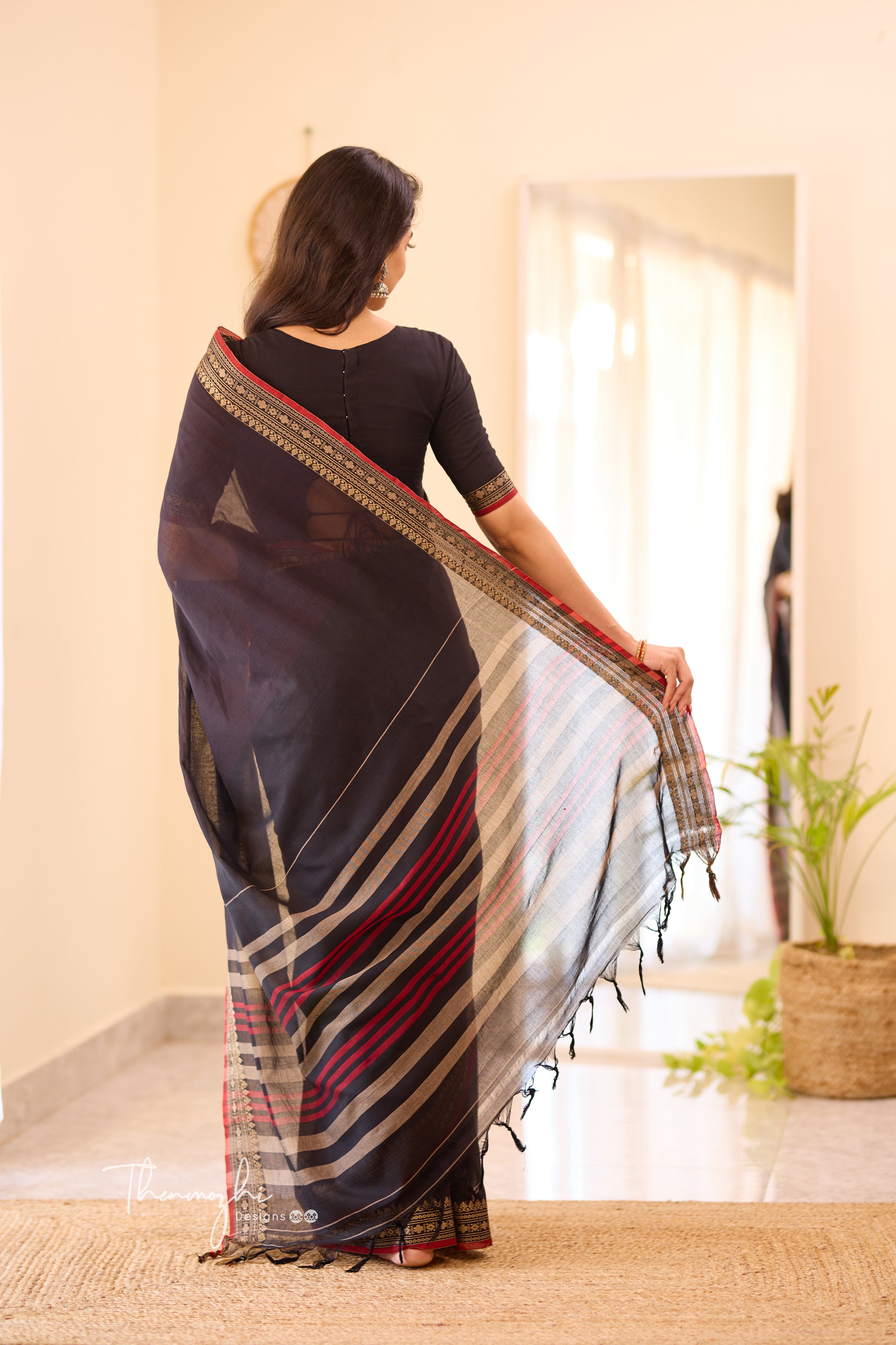 Black & Red Narayanpet Saree