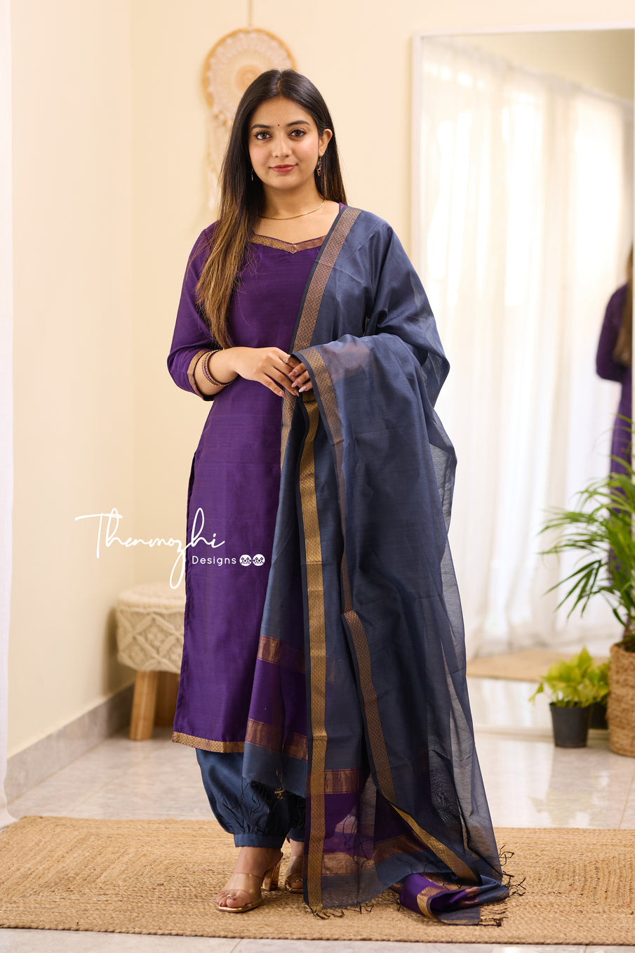 Maheshwari Silk Cotton Suit 01