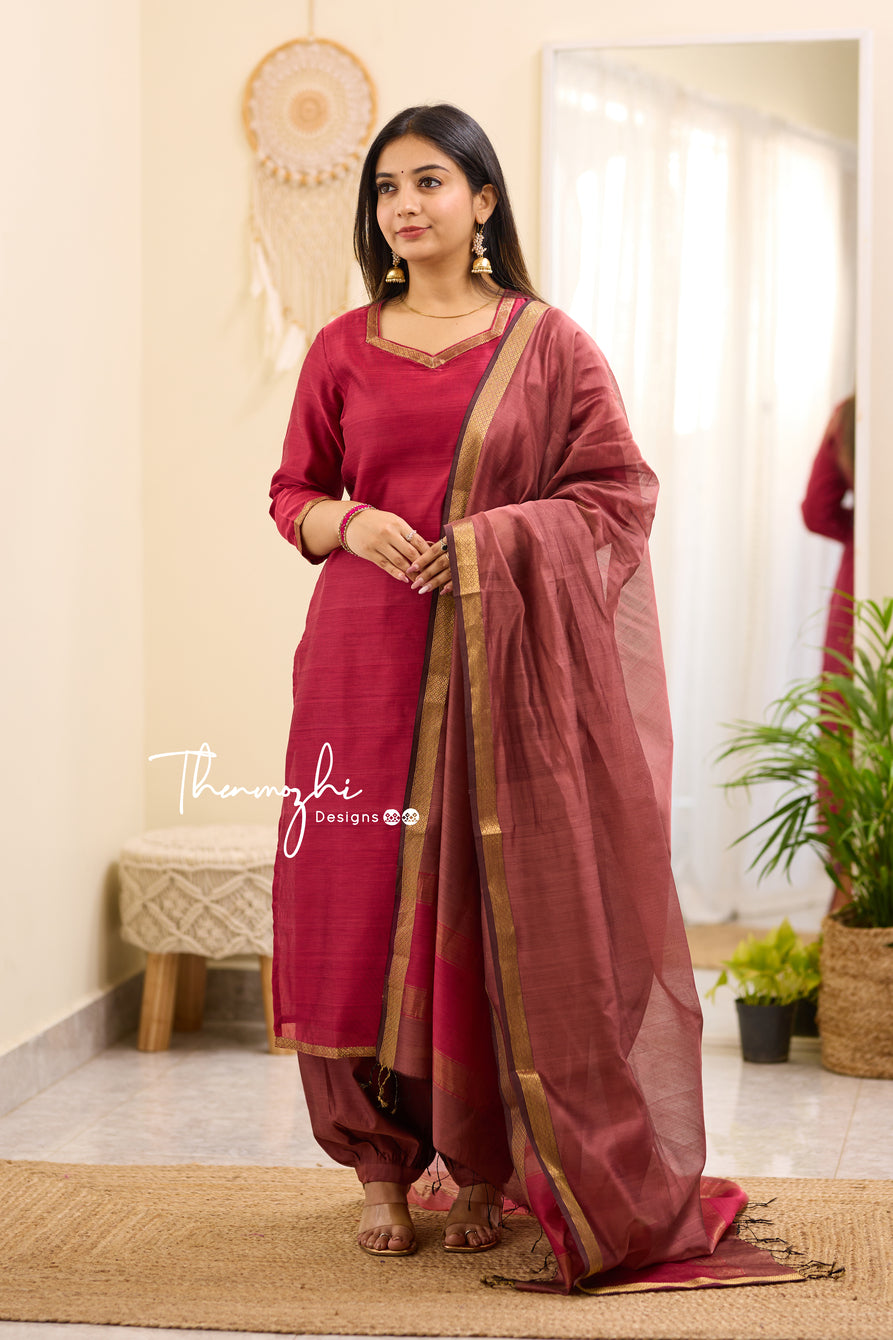 Maheshwari Silk Cotton Suit 02