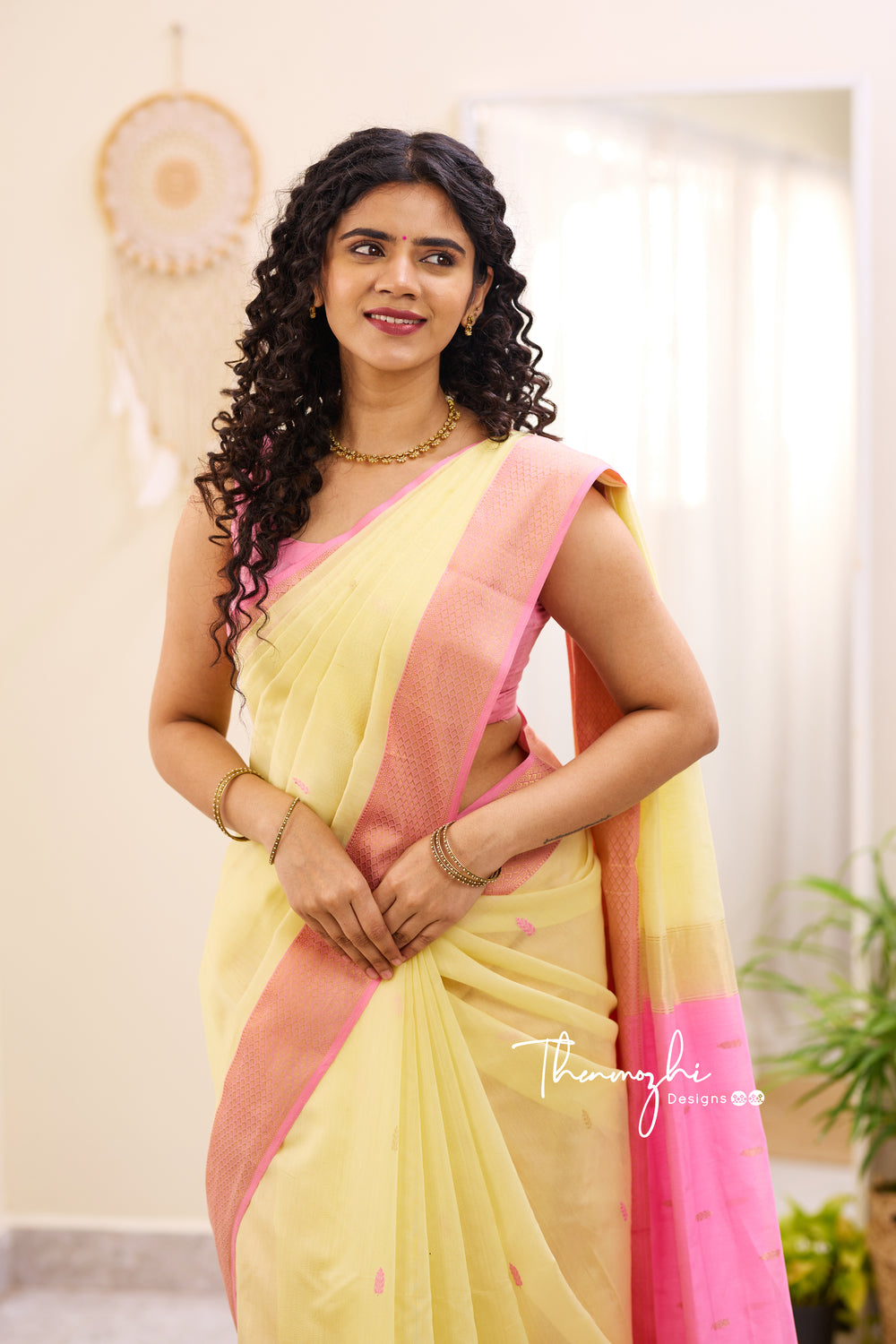 Classy Yellow - Maheshwari Silk Cotton Saree