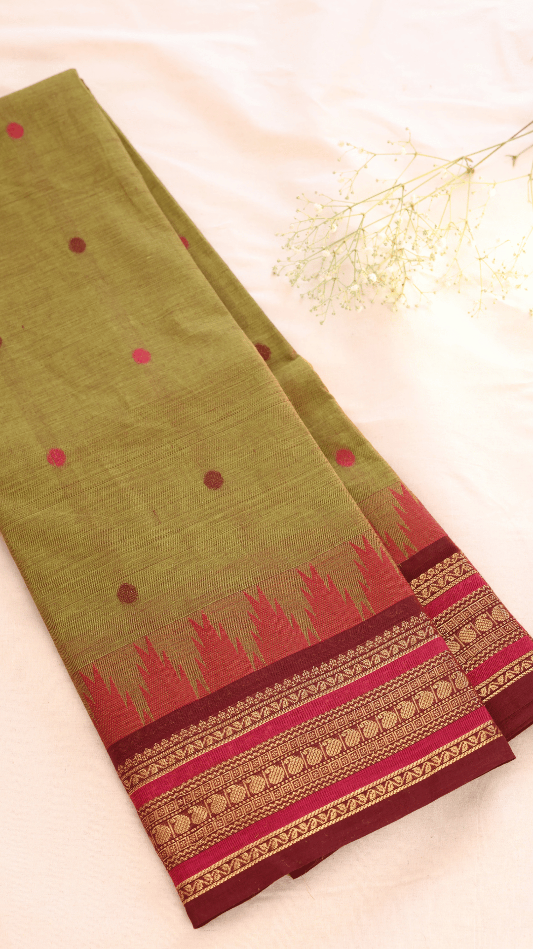 Butta Chettinad Cotton Saree CW166