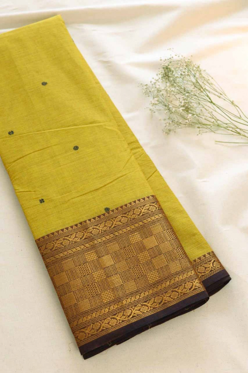 Butta Chettinad Cotton Saree CW461