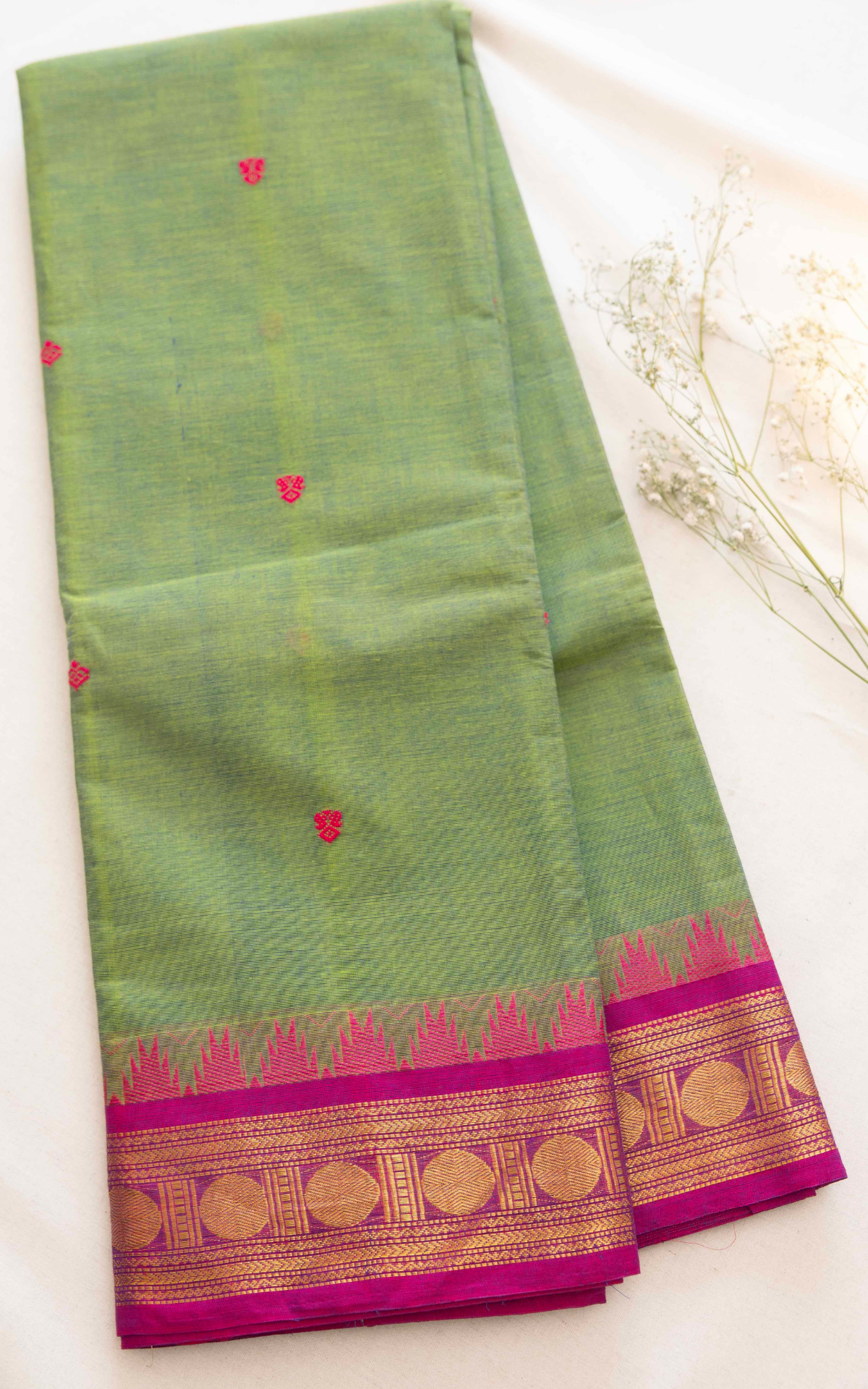 Butta Chettinad Cotton Saree CW528