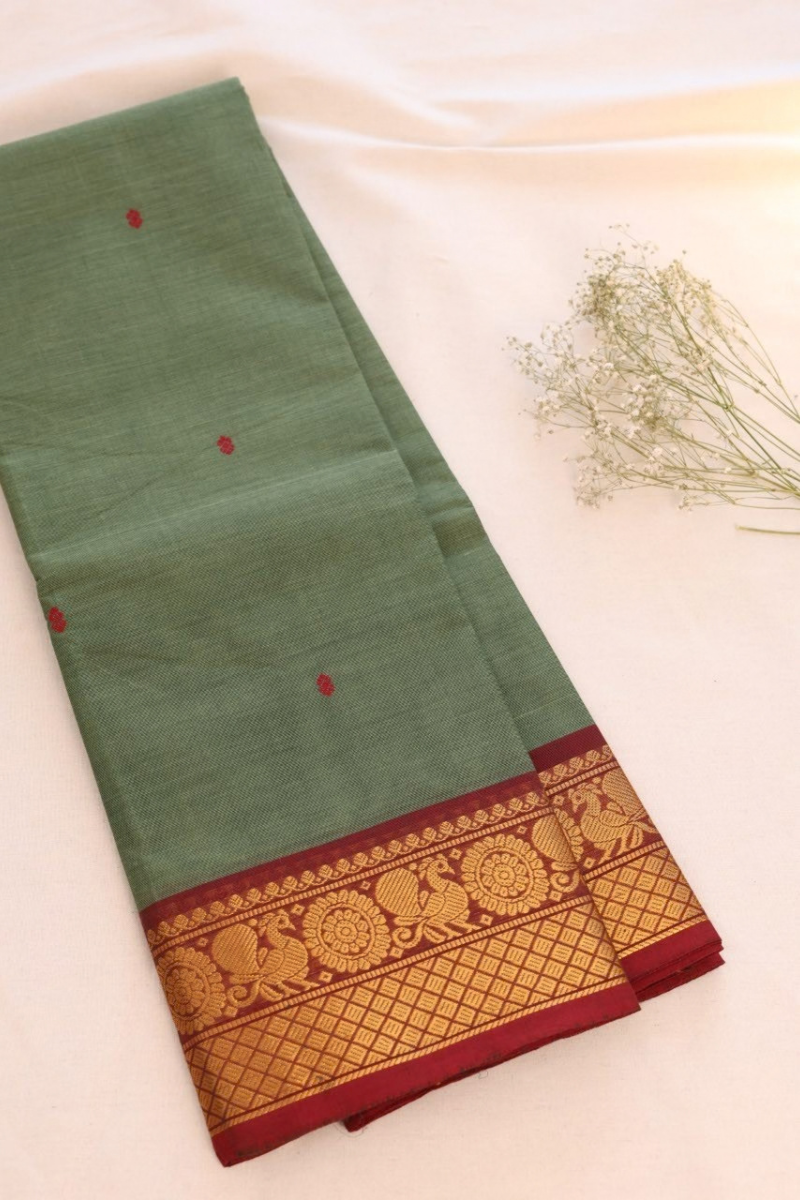 Butta Chettinad Cotton Saree CW382