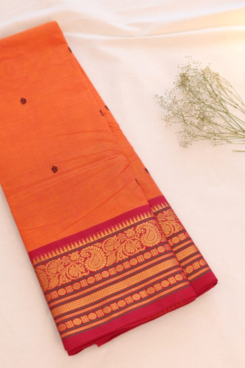 Butta Chettinad Cotton Saree CW384