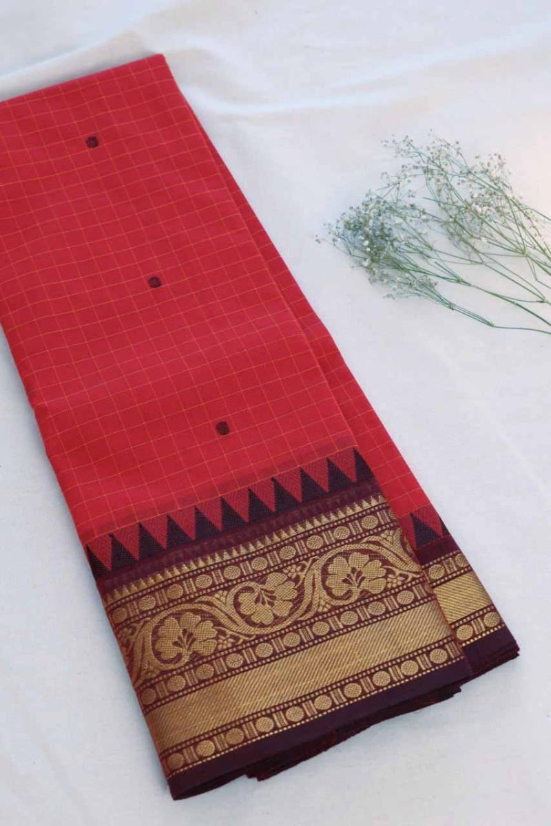 Butta Chettinad Cotton Saree CW388
