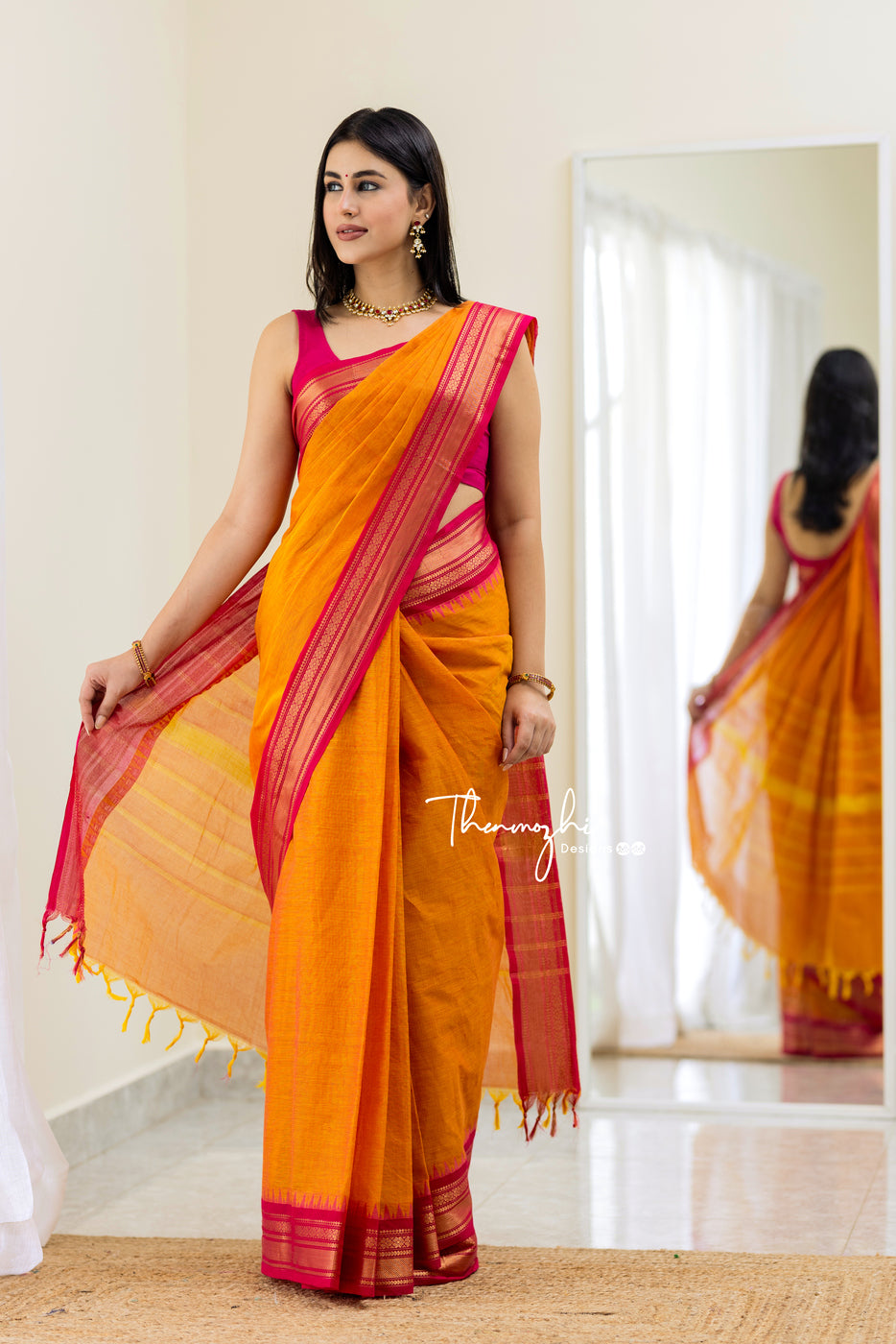 Burnt Orange Tissue Silk Woven Saree Set Design by Mimamsaa at Pernia's Pop  Up Shop 2024