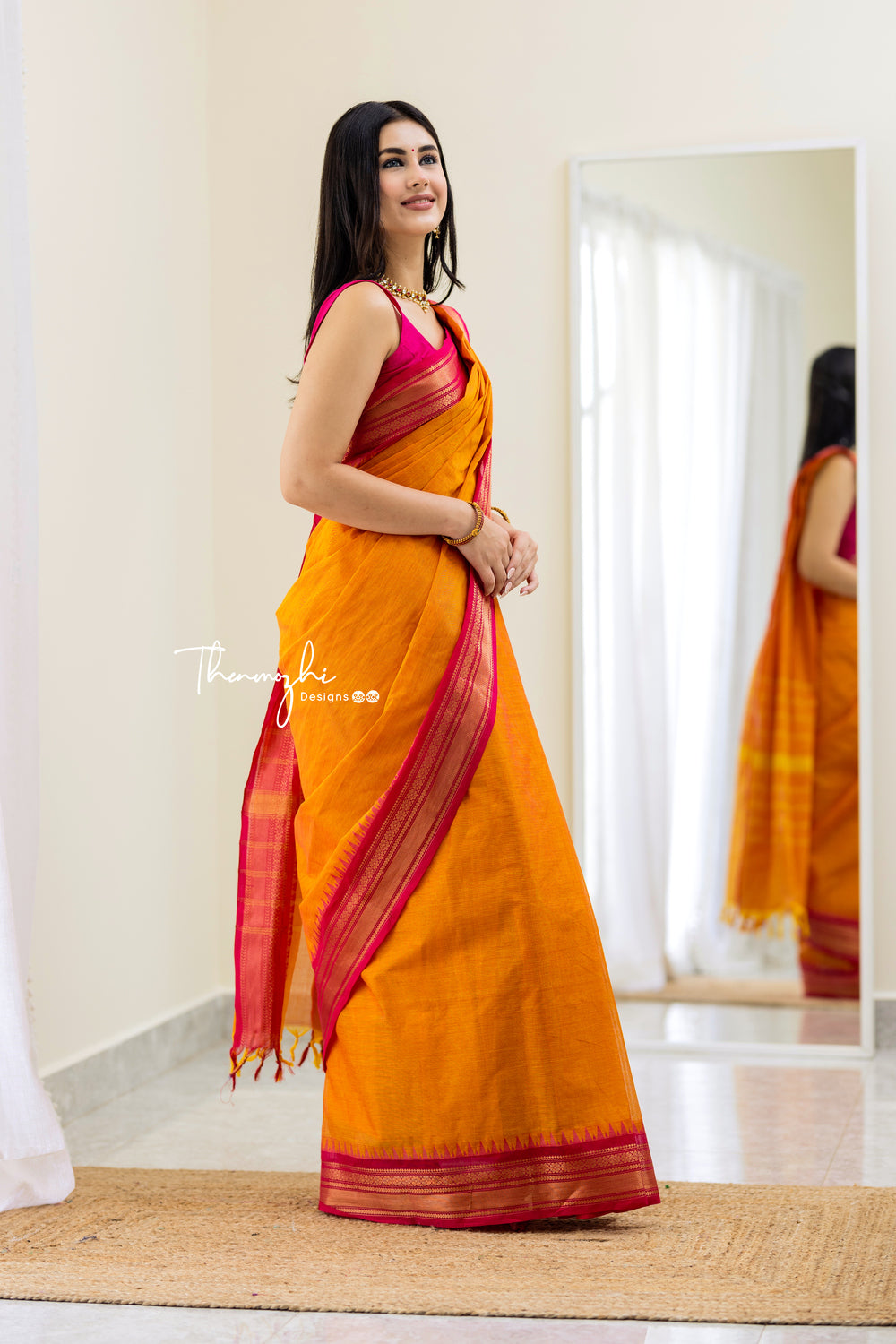 Rust Orange Pre-Draped Saree Set Design by Paulmi & Harsh at Pernia's Pop  Up Shop 2024