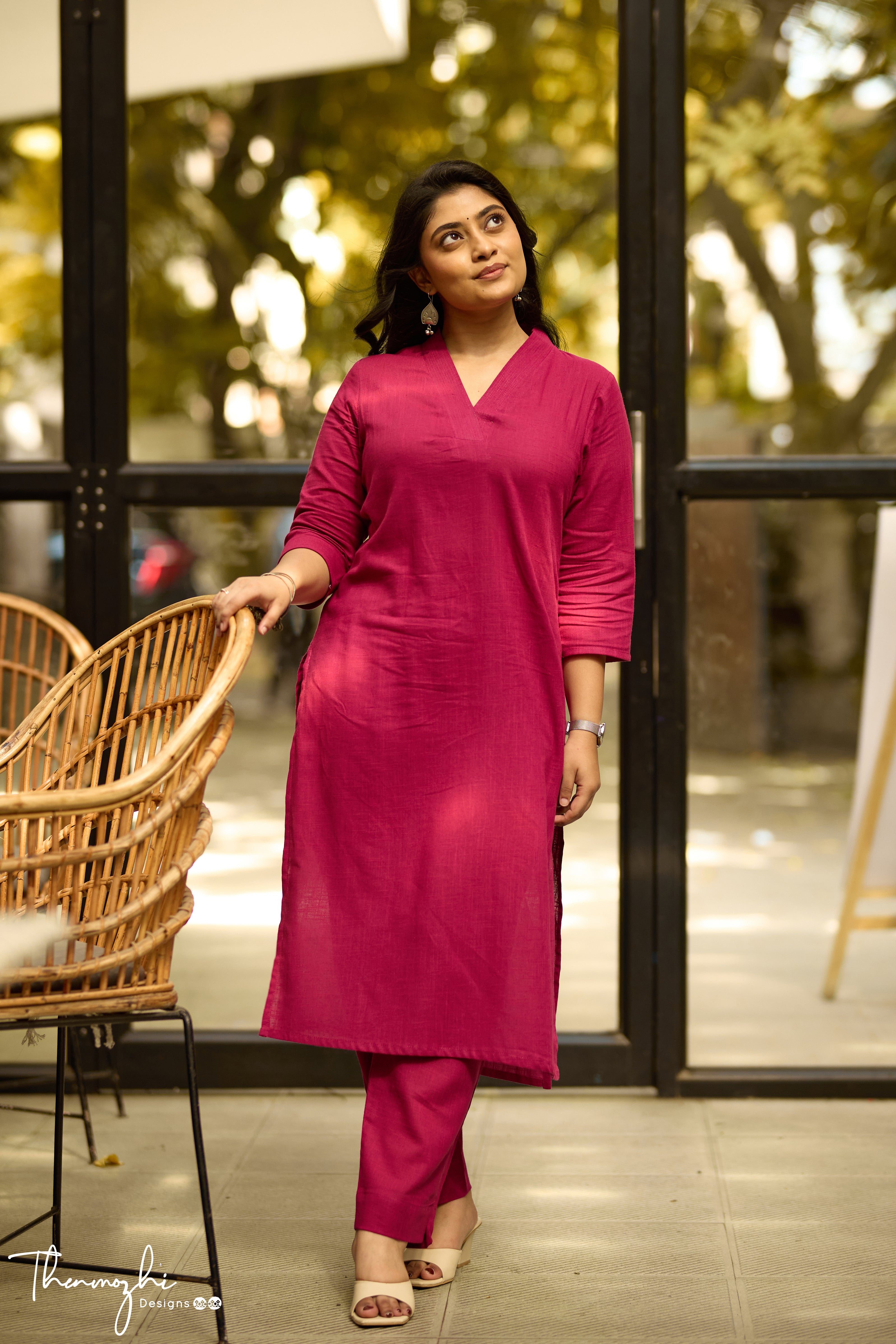 Pink-Colored Printed Co-Ord Set