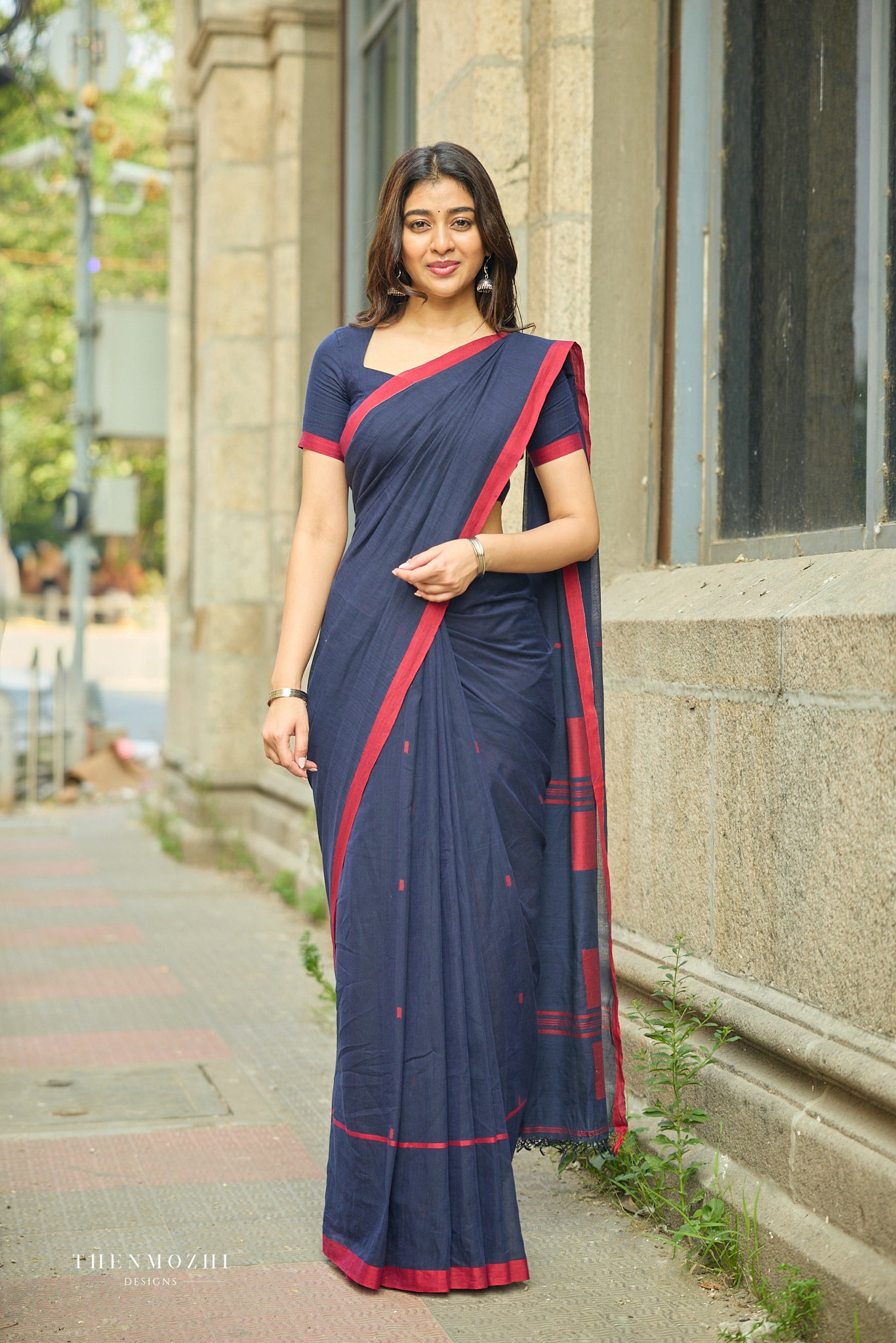 Black Olives Bengal Cotton Saree
