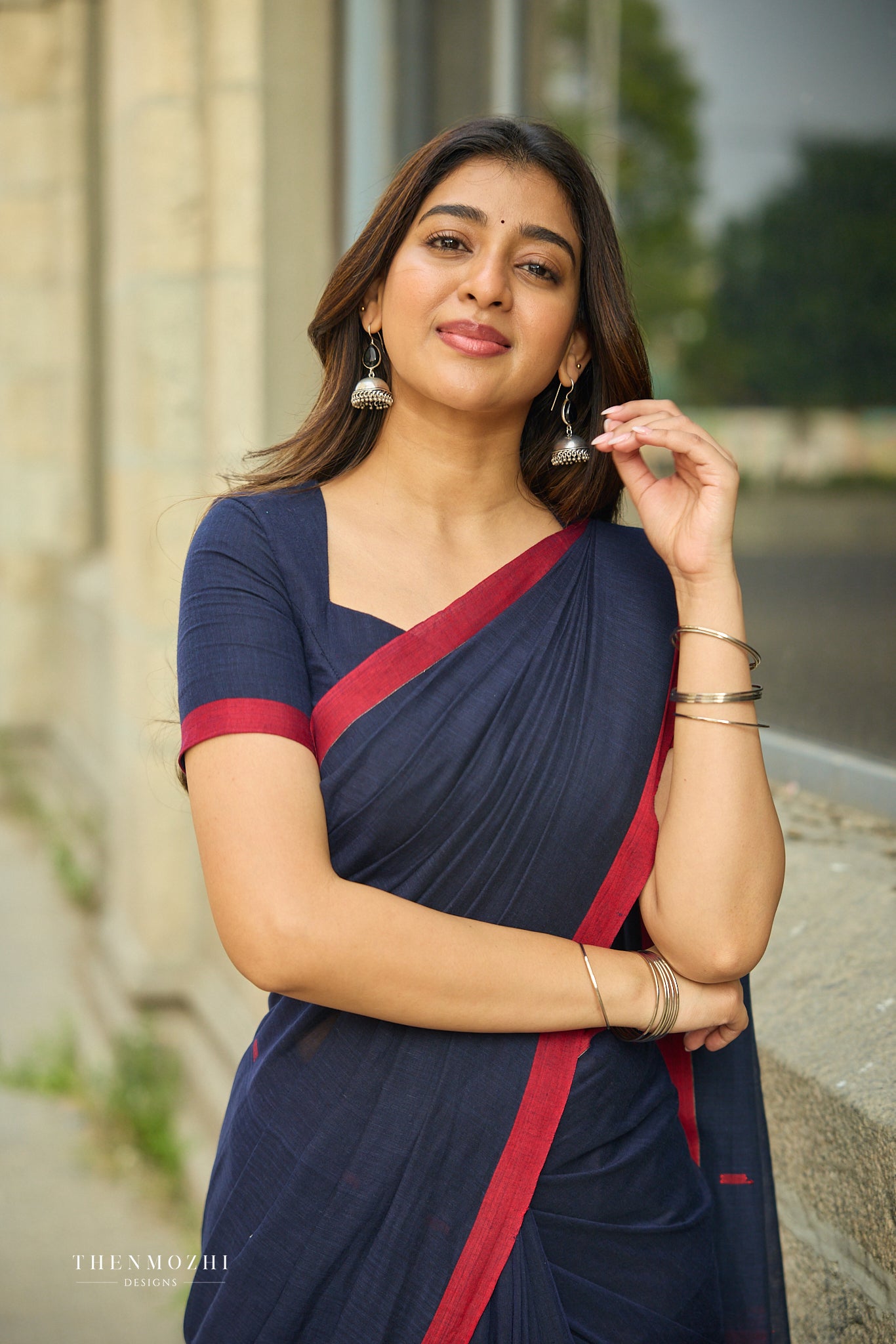 Black Olives Bengal Cotton Saree