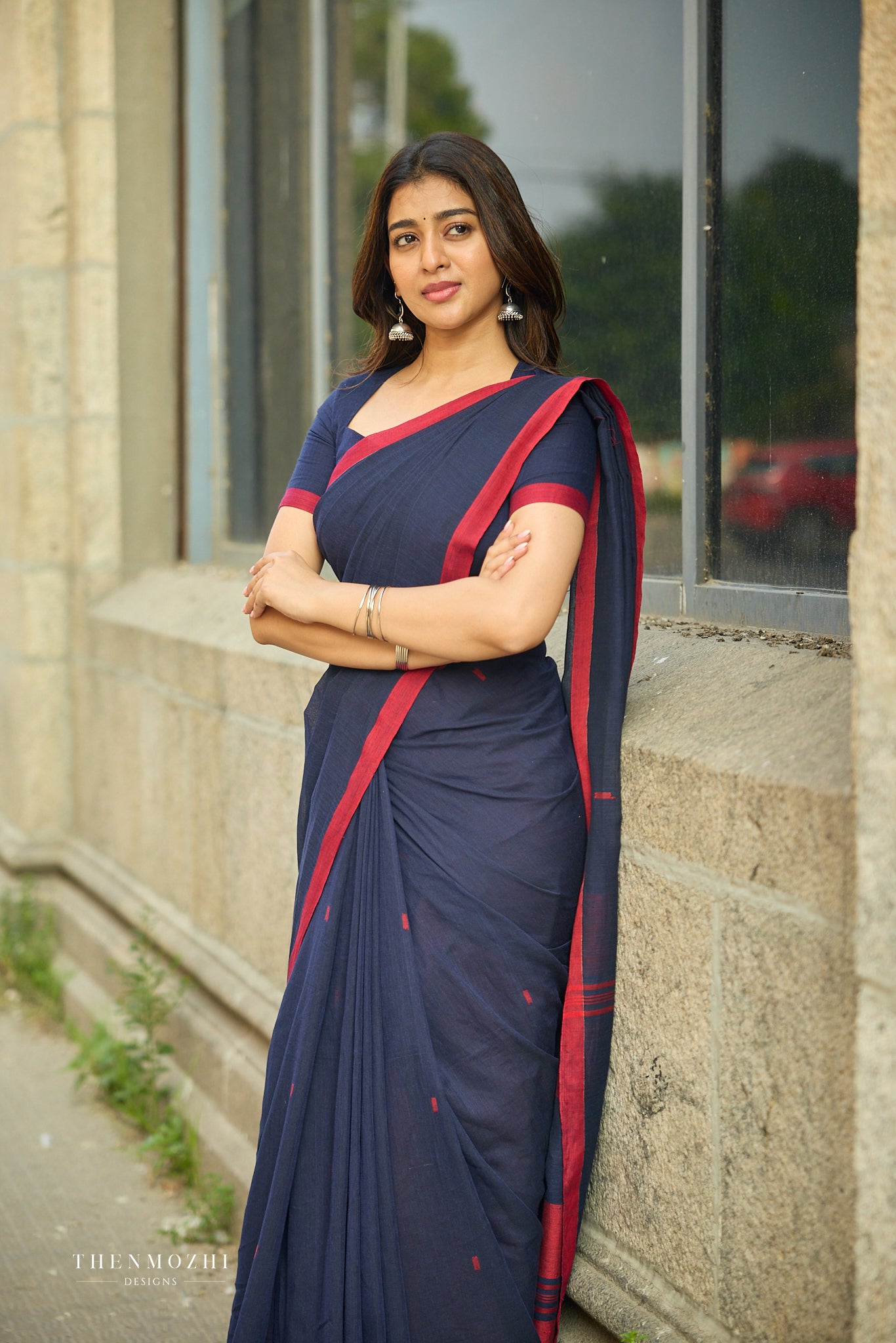 Black Olives Bengal Cotton Saree