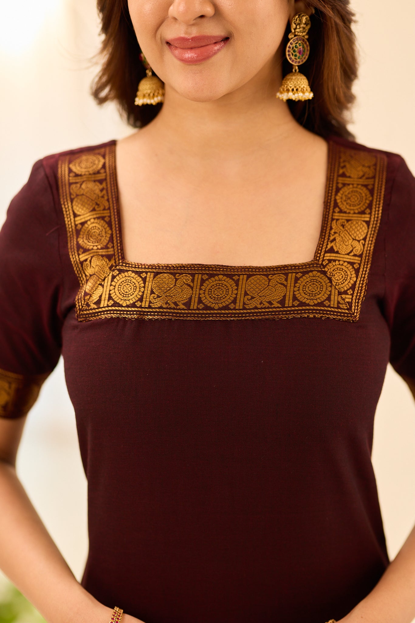Deep Royal Brown Chettinad Cotton Salwar