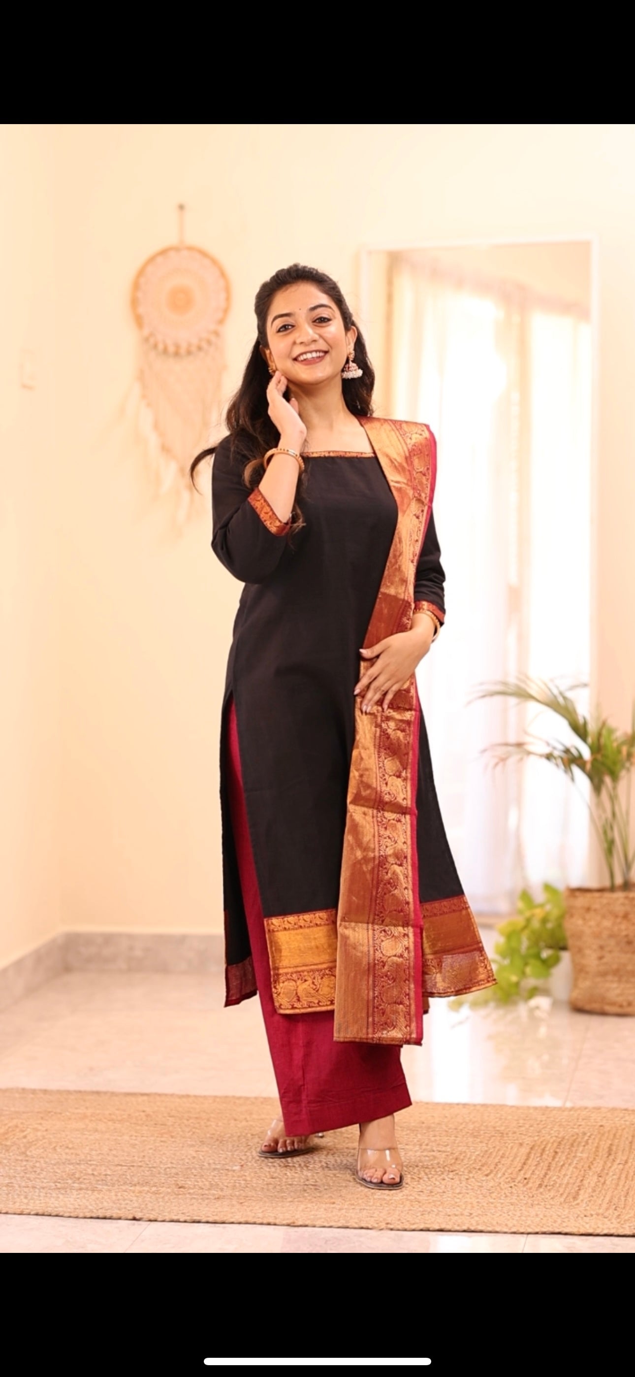 Black Chettinad Cotton Salwar