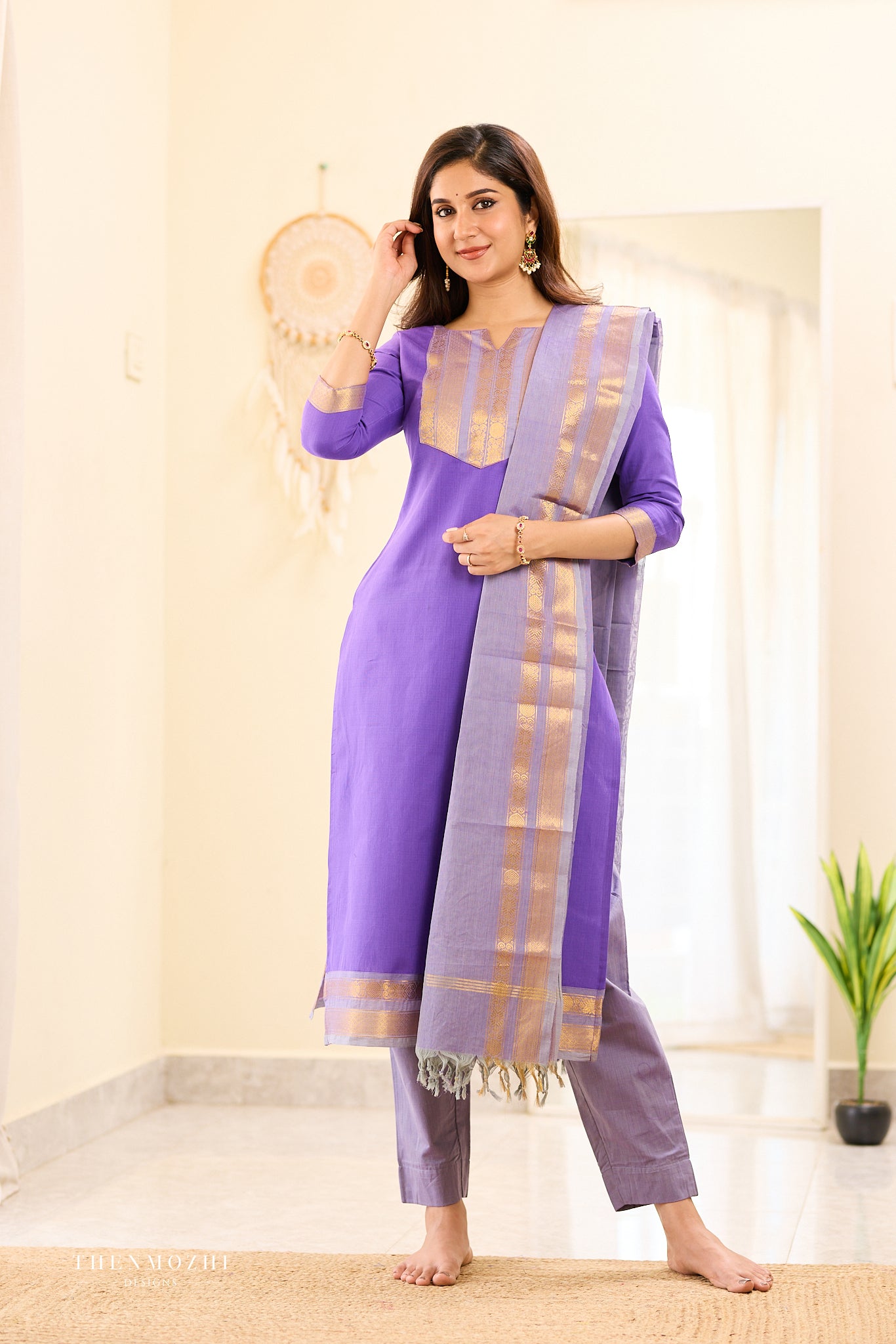 French Violet Chettinad Salwar