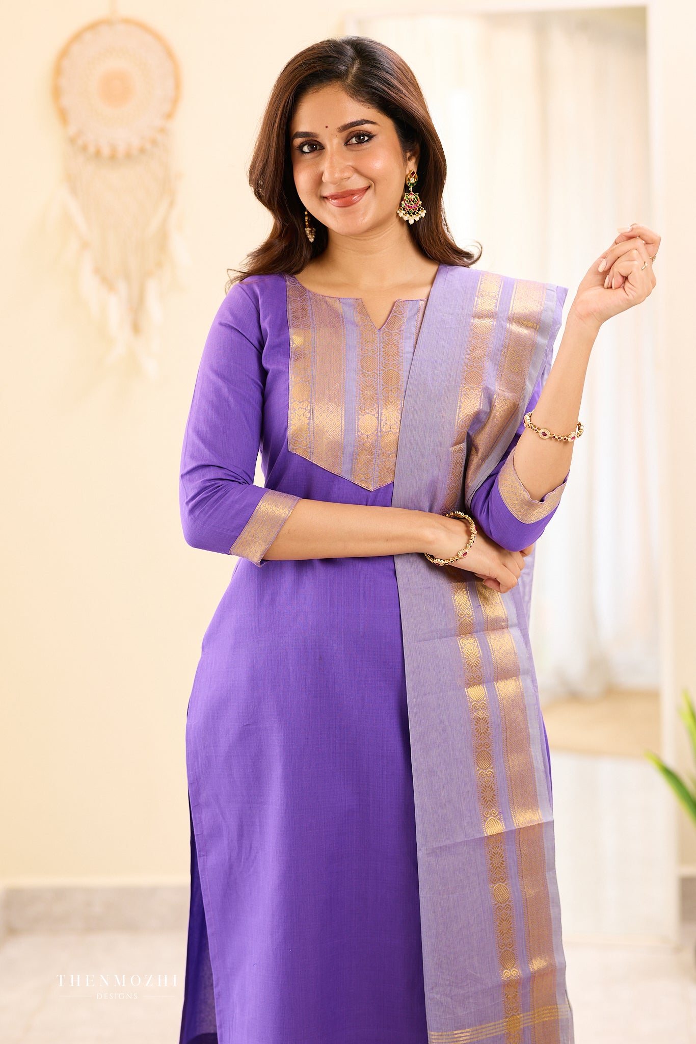French Violet Chettinad Salwar
