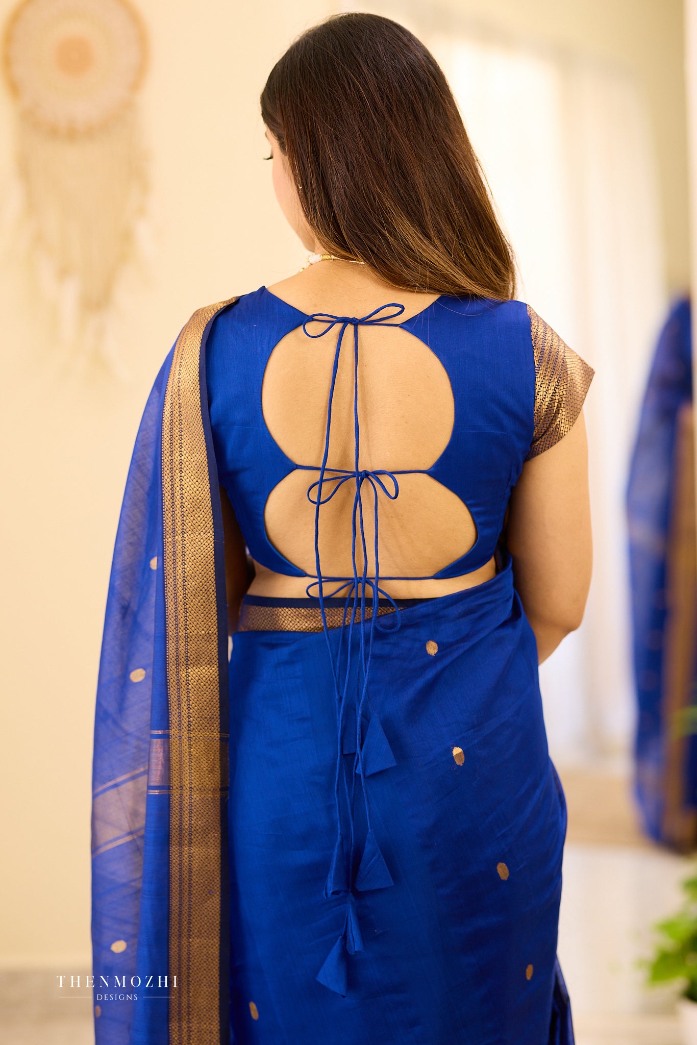 Gloss Berry Maheshwari silk cotton saree