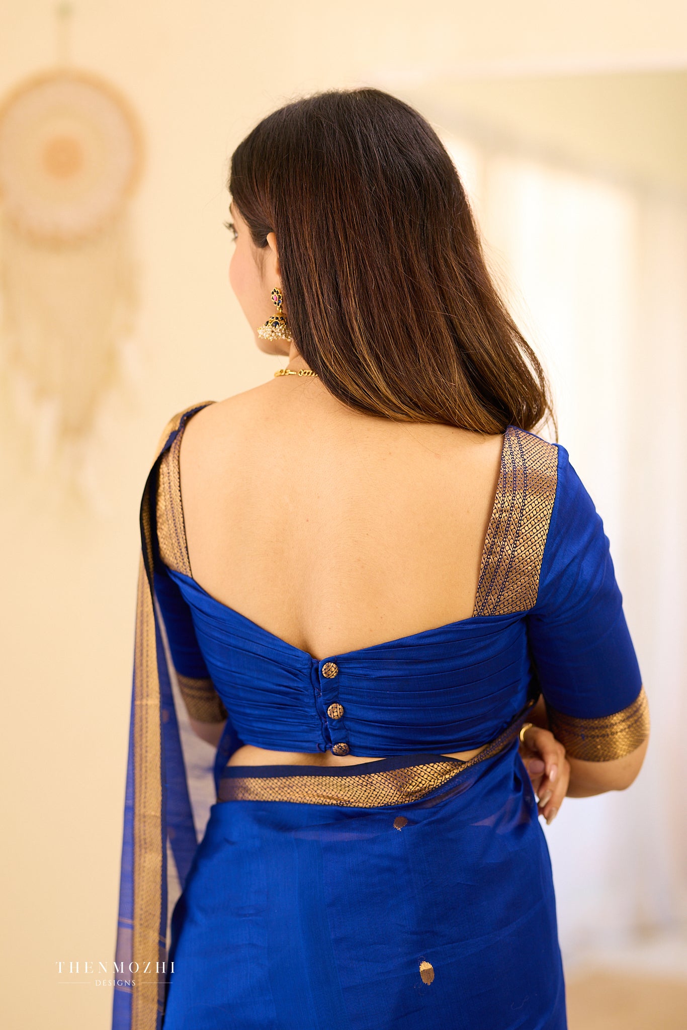 Gloss Berry Maheshwari silk cotton saree