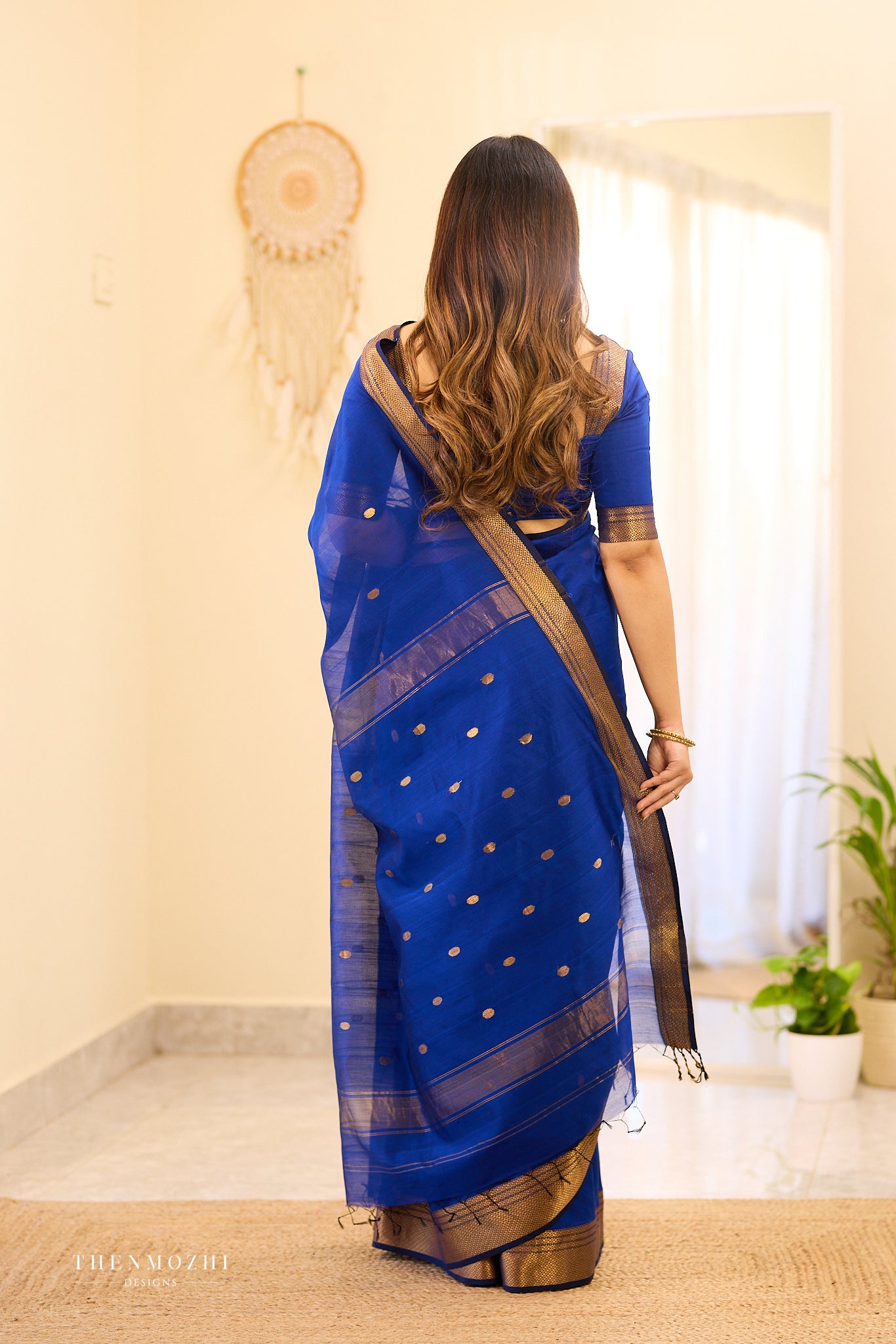 Gloss Berry Maheshwari silk cotton saree