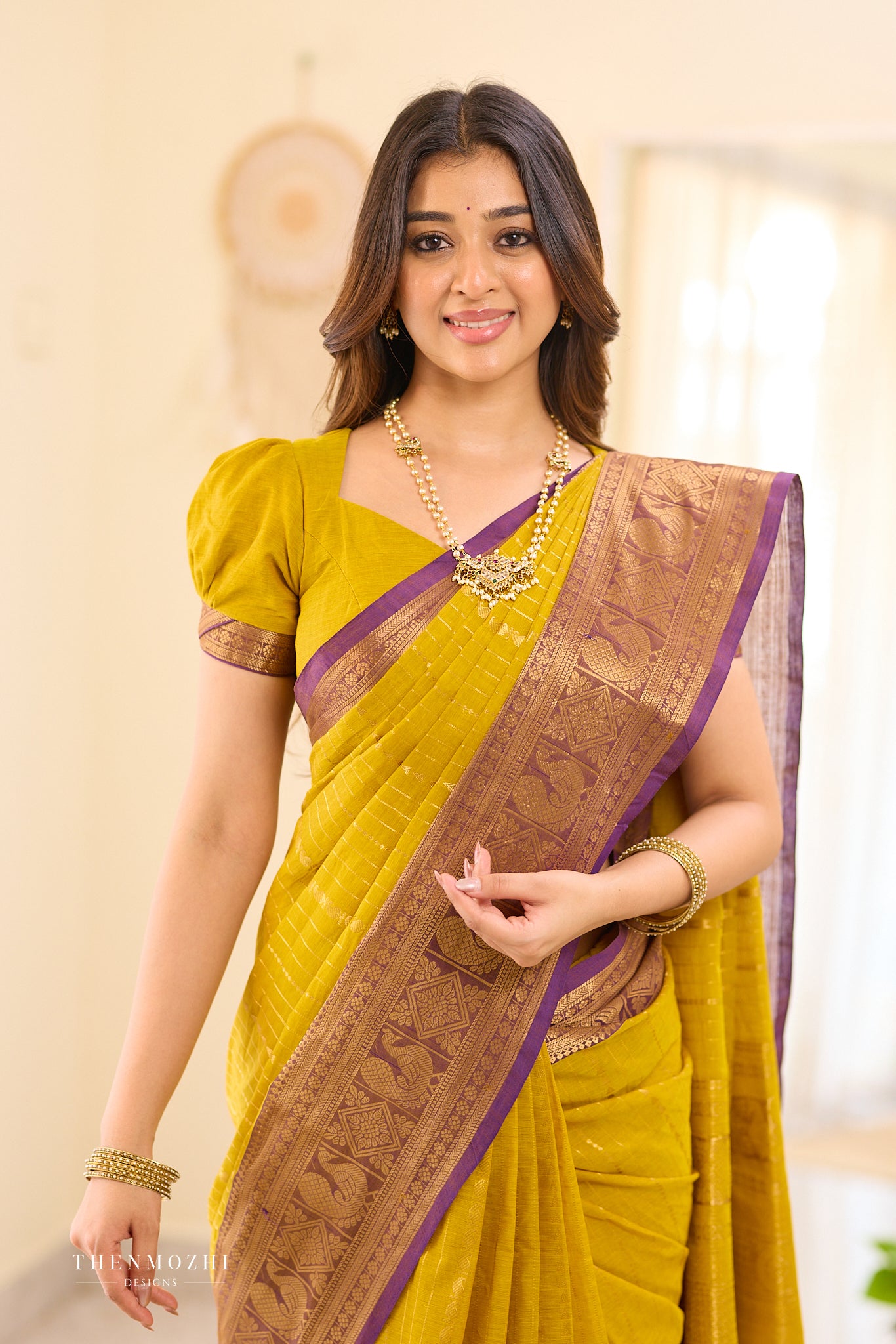 Gold Finch Chettinad Cotton saree