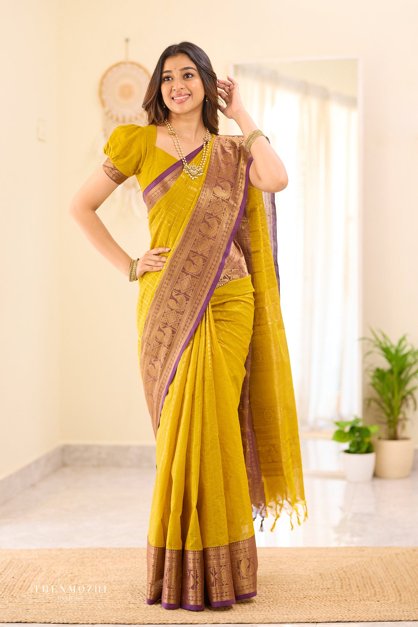 Gold Finch Chettinad Cotton saree