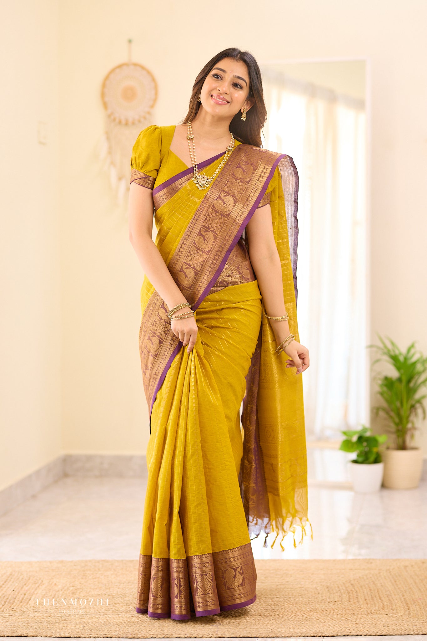 Gold Finch Chettinad Cotton saree
