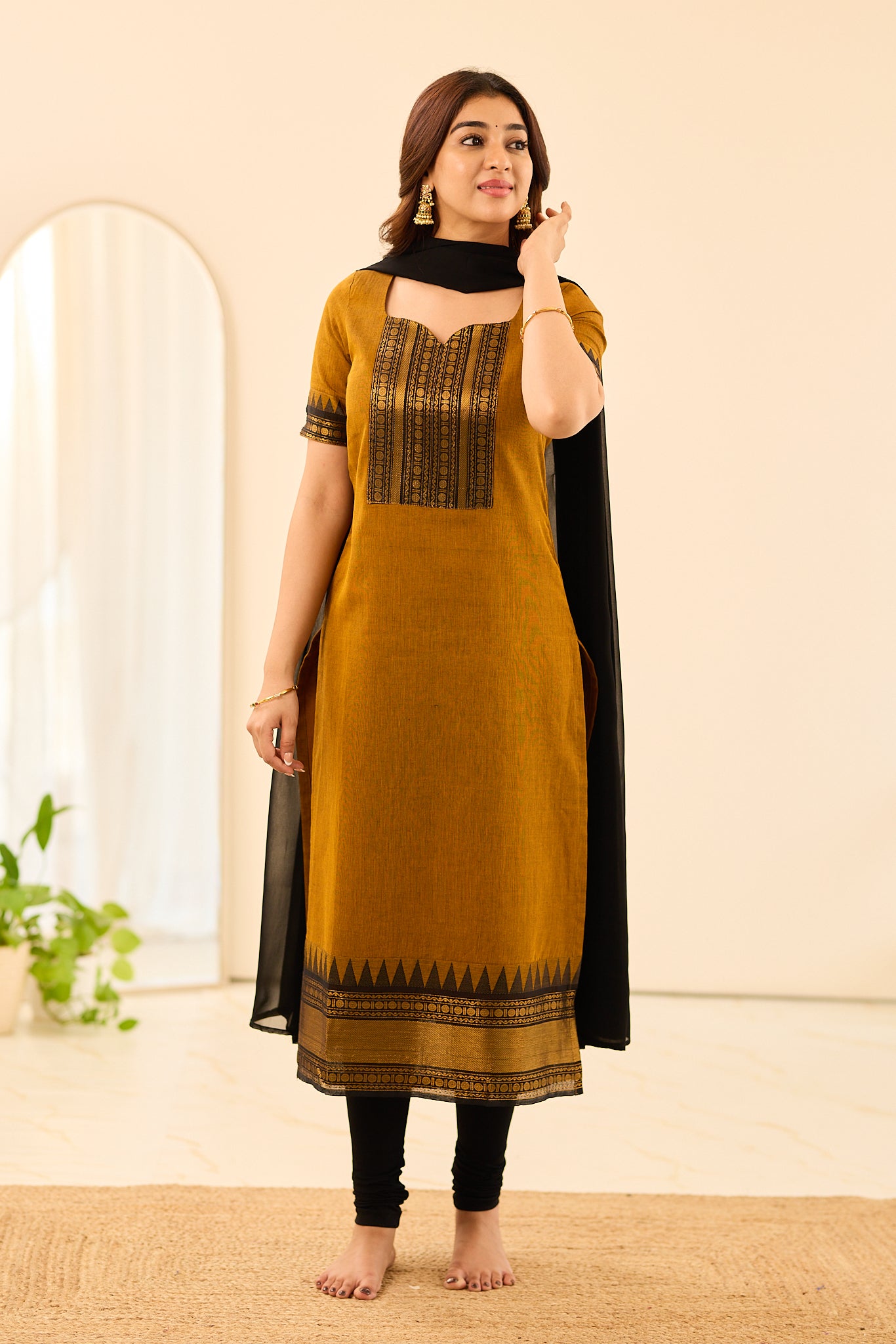 Golden Dusk Ethnic Chettinad Cotton Salwar