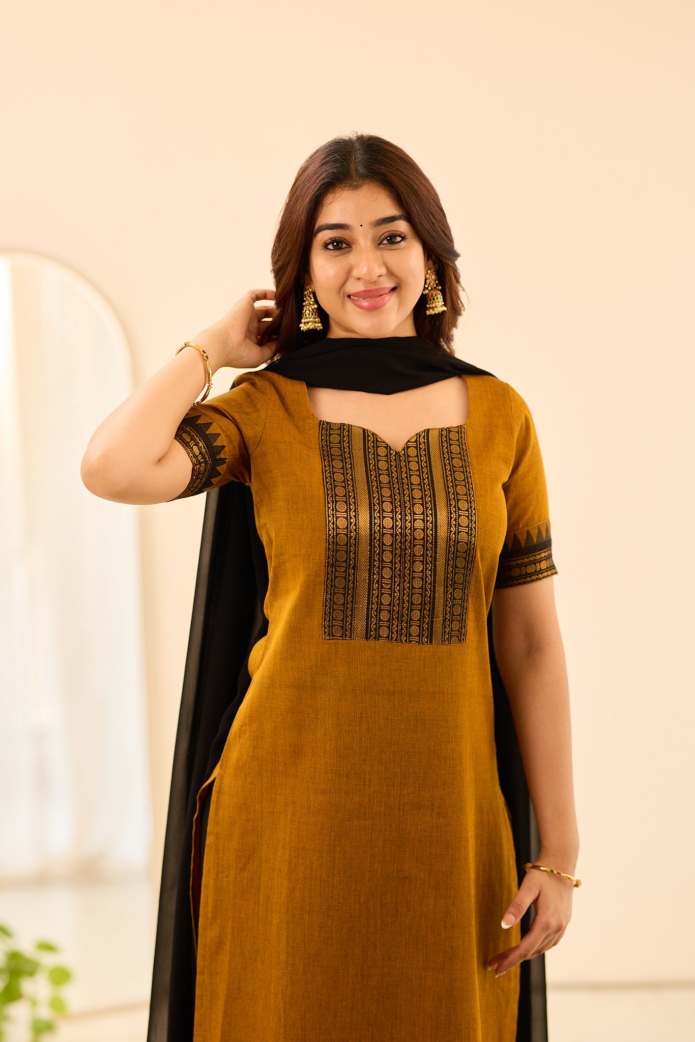 Golden Dusk Ethnic Chettinad Cotton Salwar