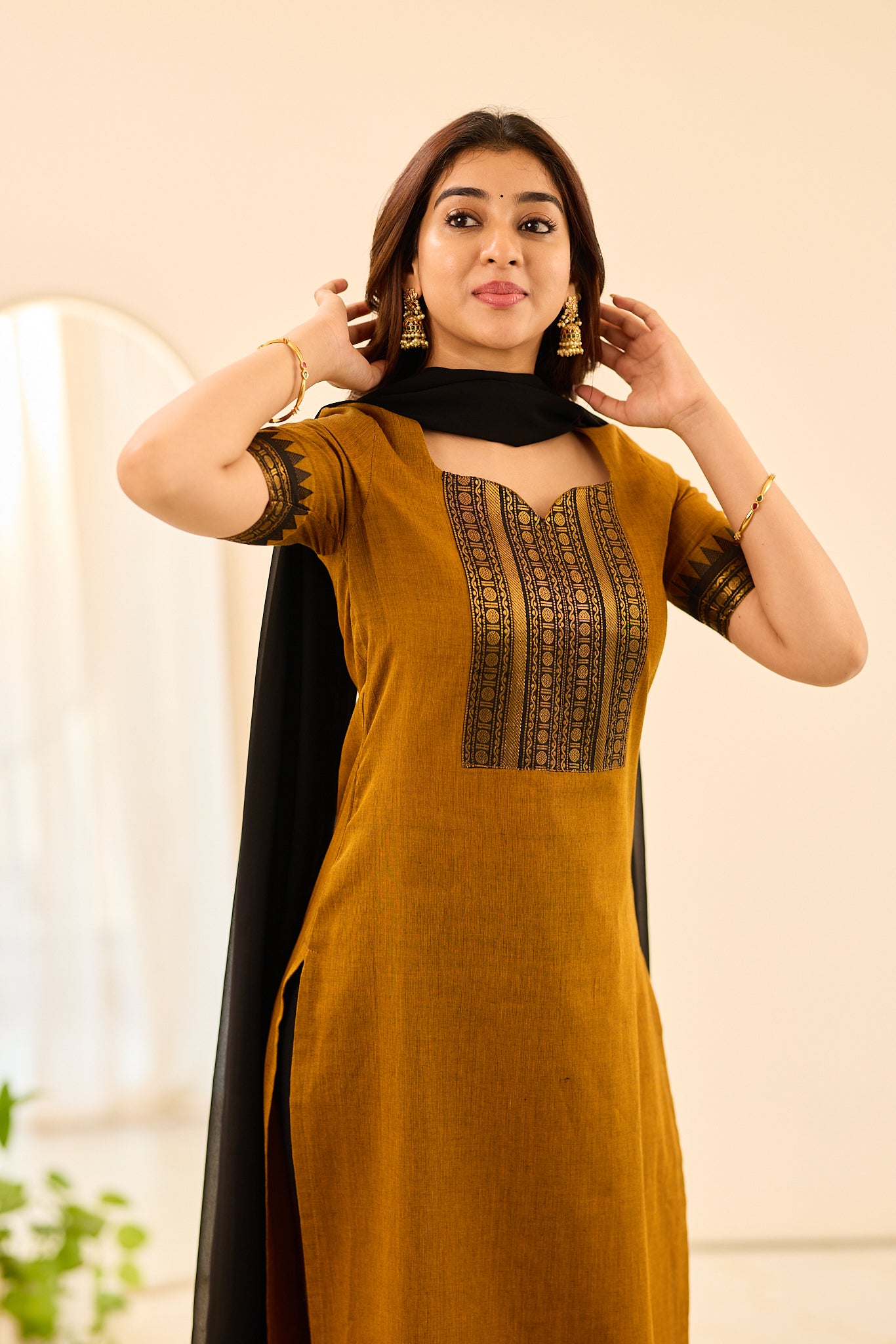 Golden Dusk Ethnic Chettinad Cotton Salwar