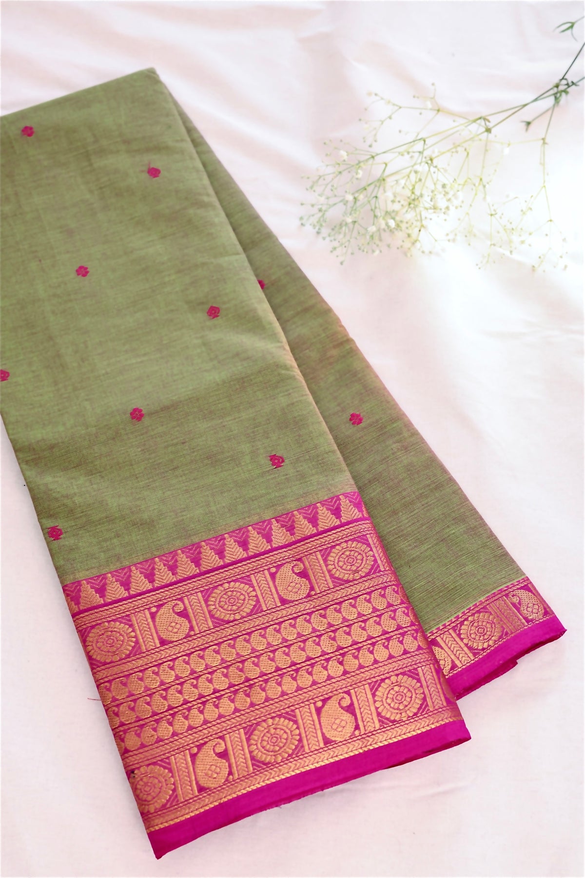 Butta Chettinad Cotton Saree CW314