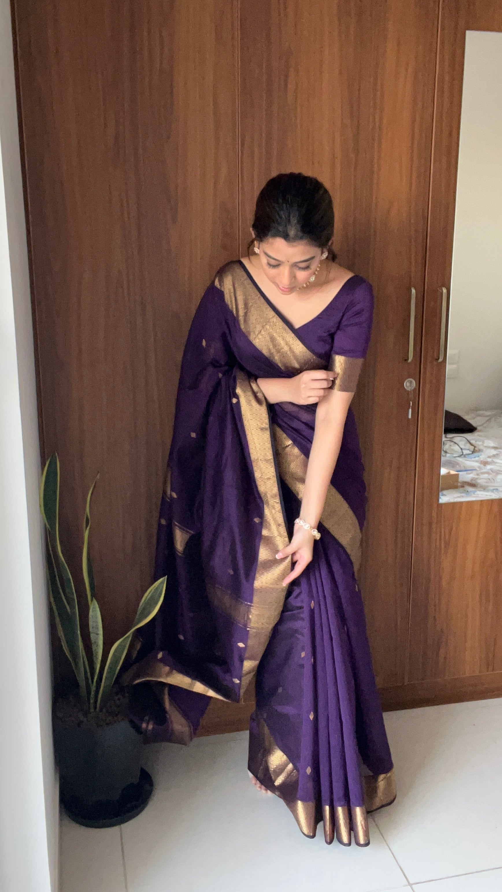 Royal Purple Nayantara saree